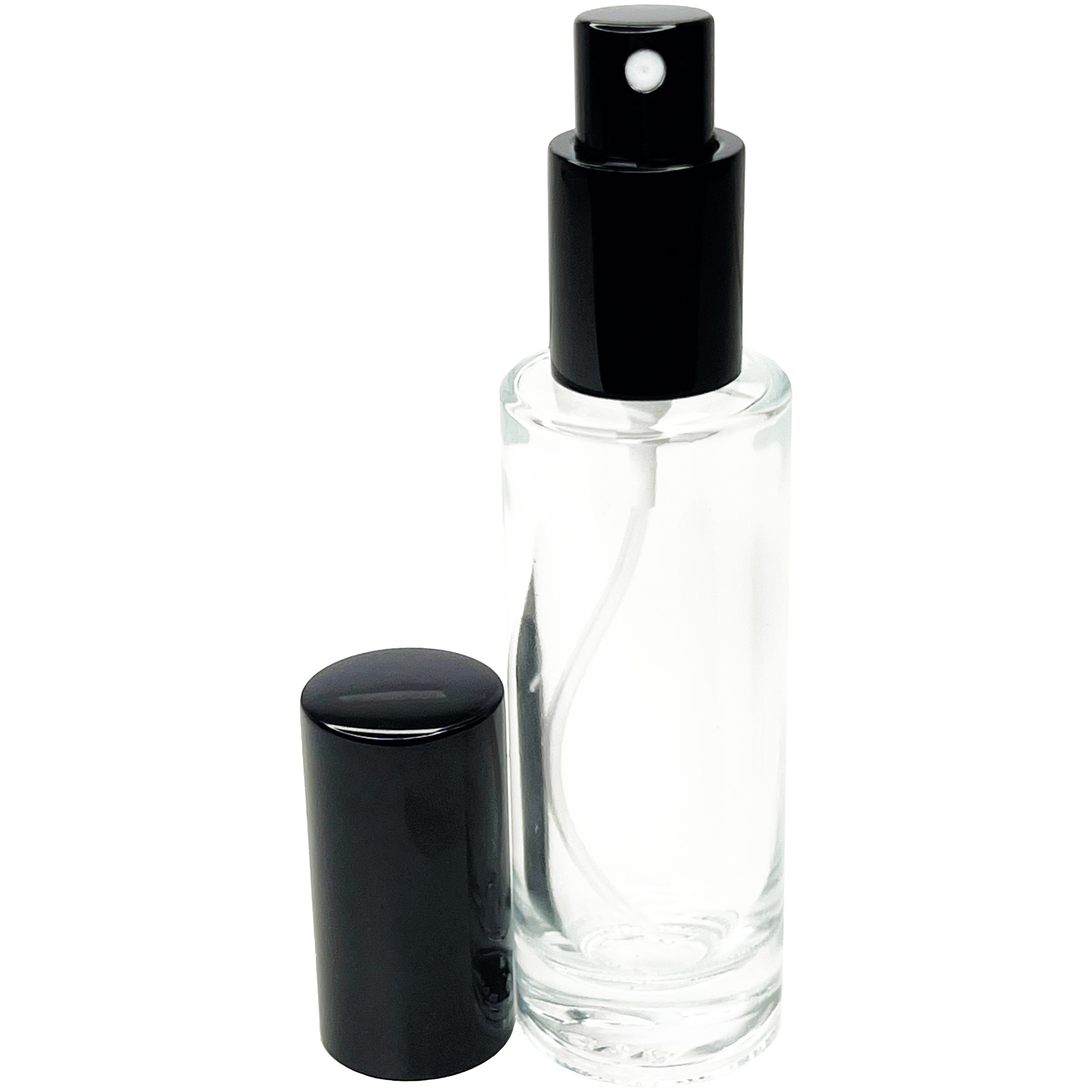 30ml 1oz thick glass cylinder perfume bottles 18mm sprayer