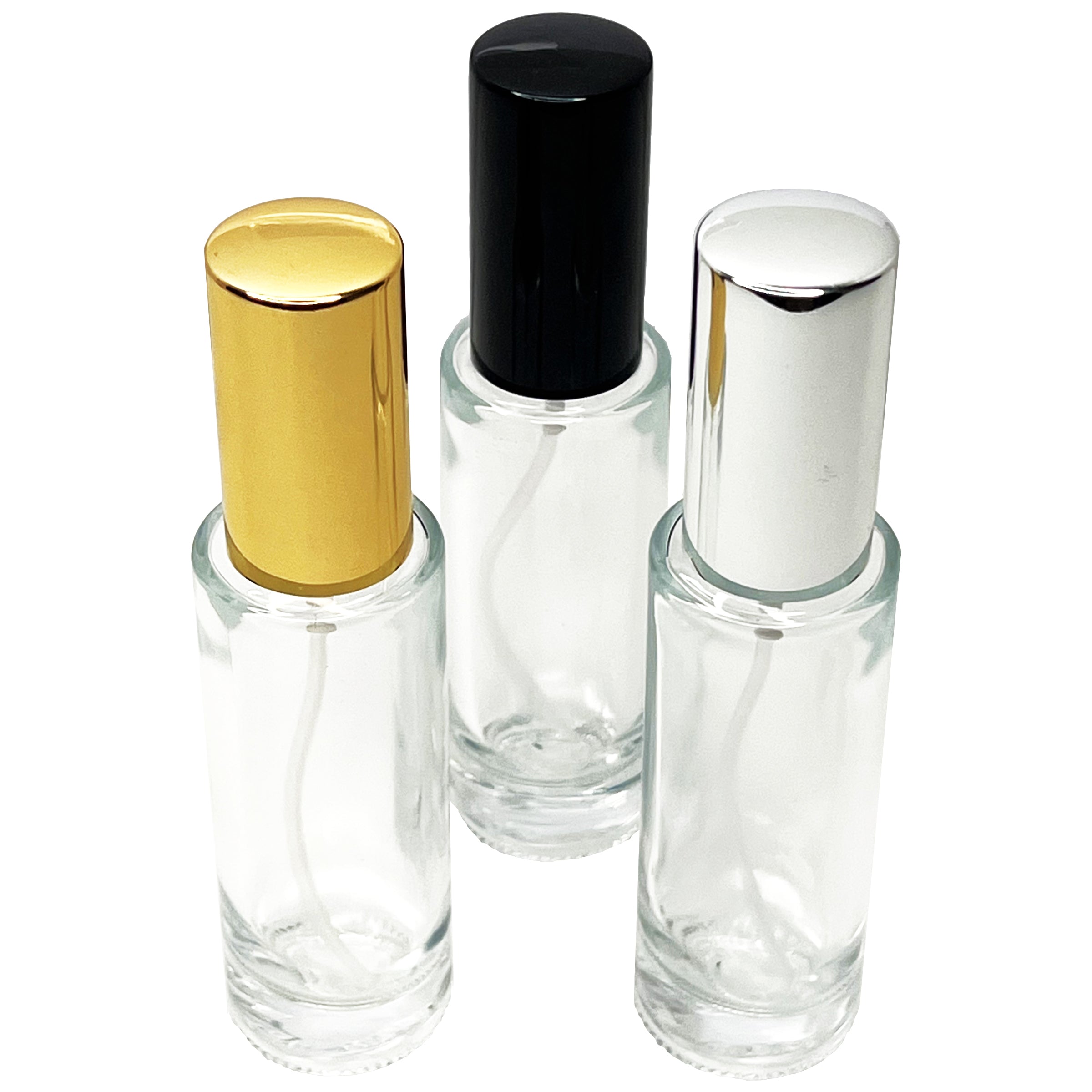 30ml 1oz thick glass cylinder perfume bottles 18mm sprayer