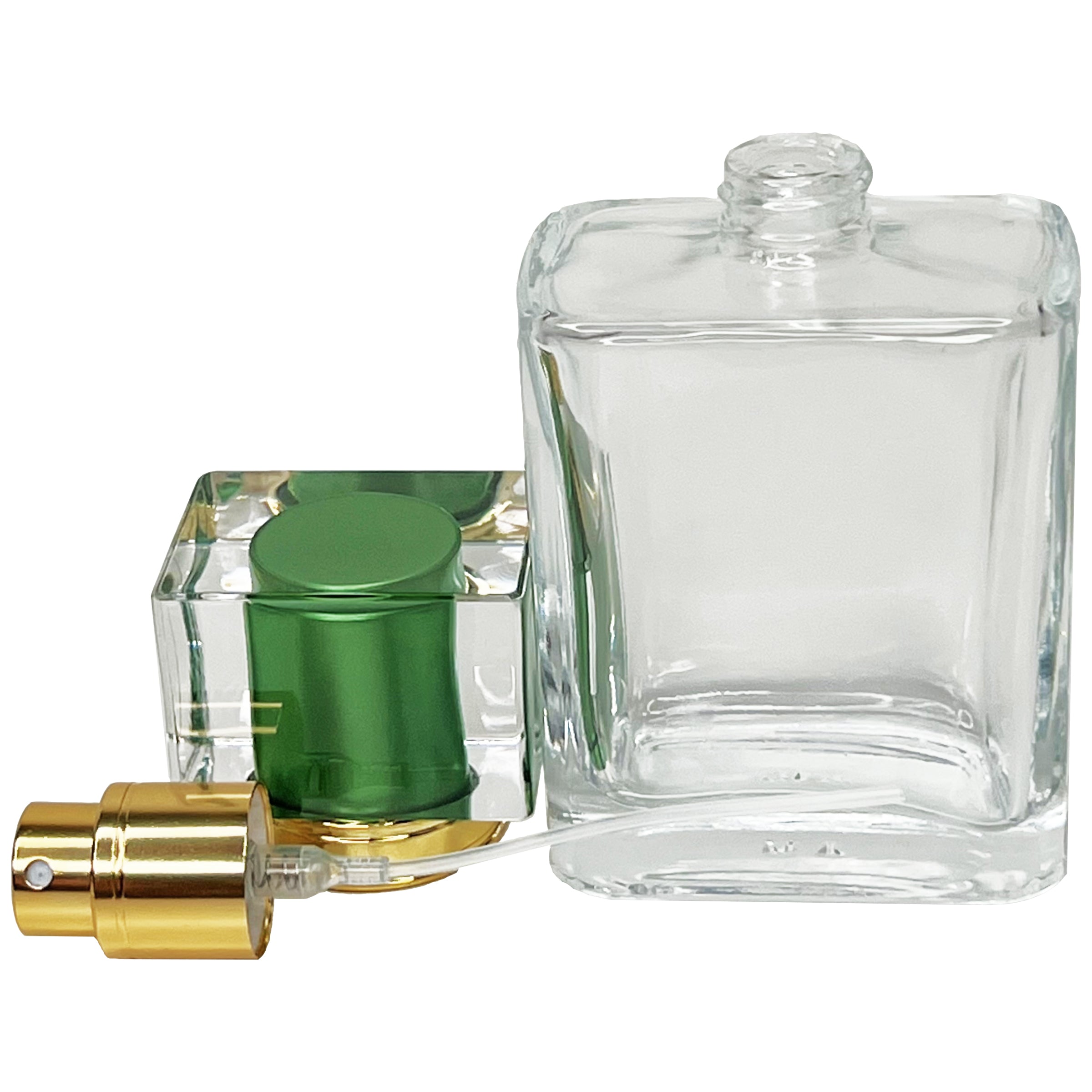 50ml 1.7oz clear square 6 colors perfume glass spray bottles