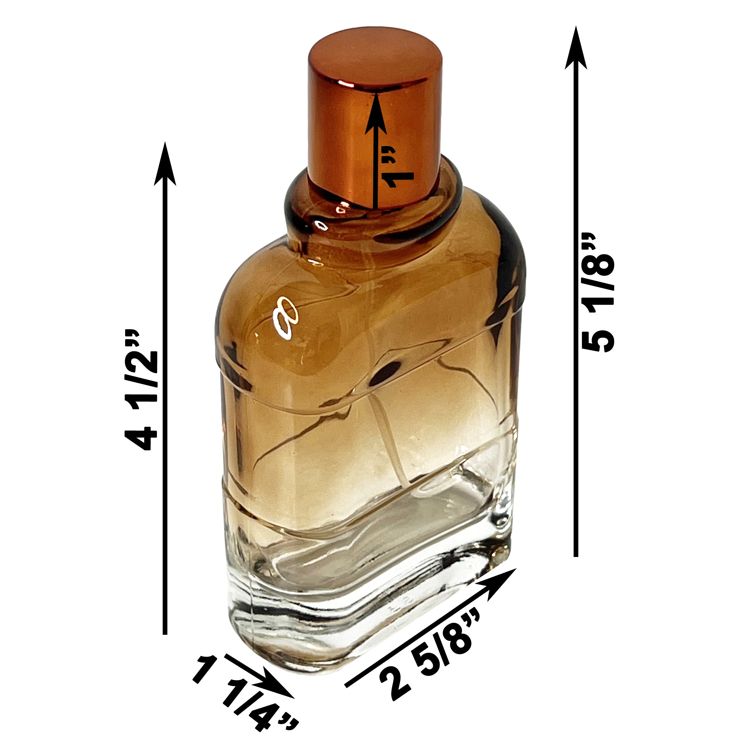 100ml 3.4oz clear gradient colored glass spray bottles
