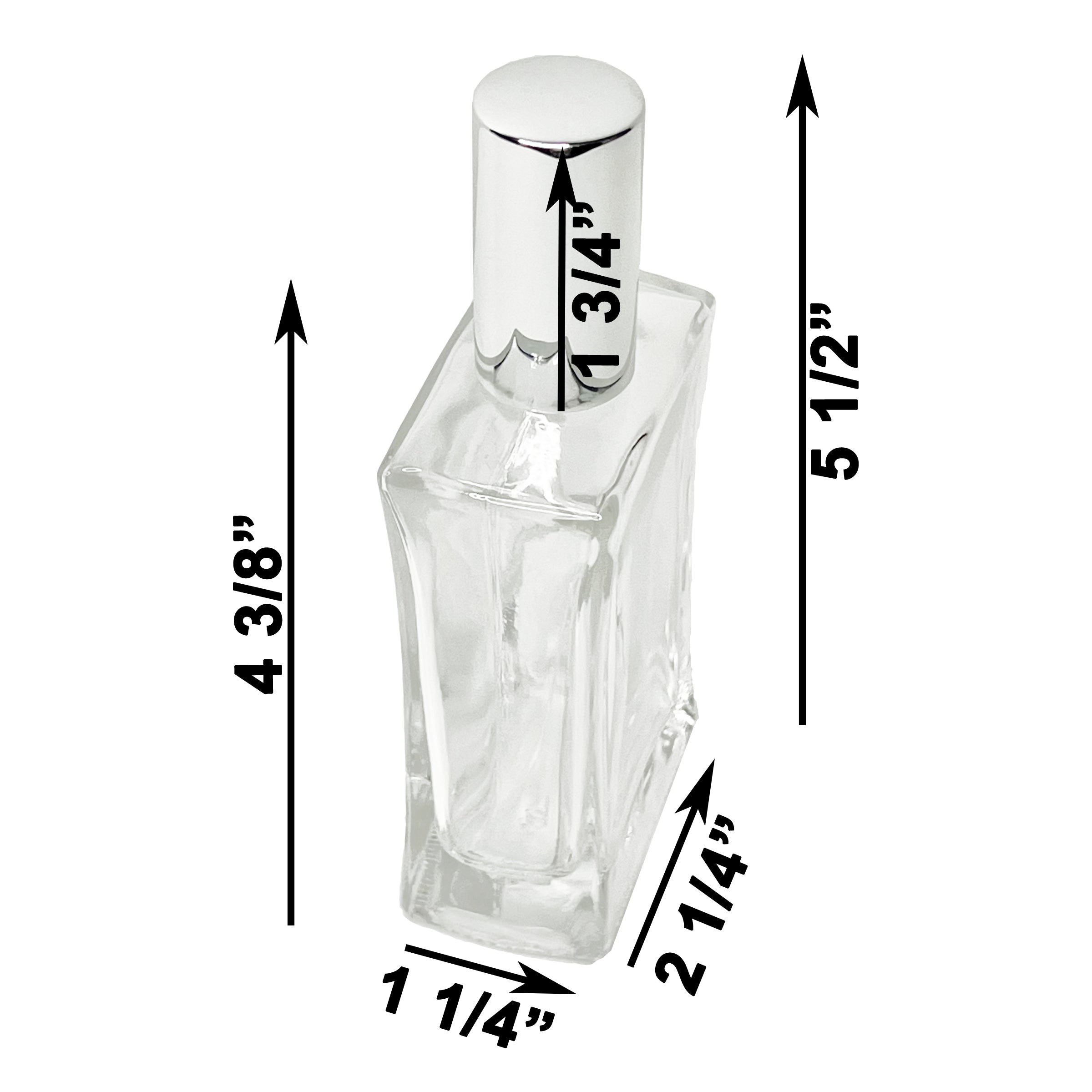 100ml 3.3oz Refillable Hourglass Thick glass perfume spray bottles