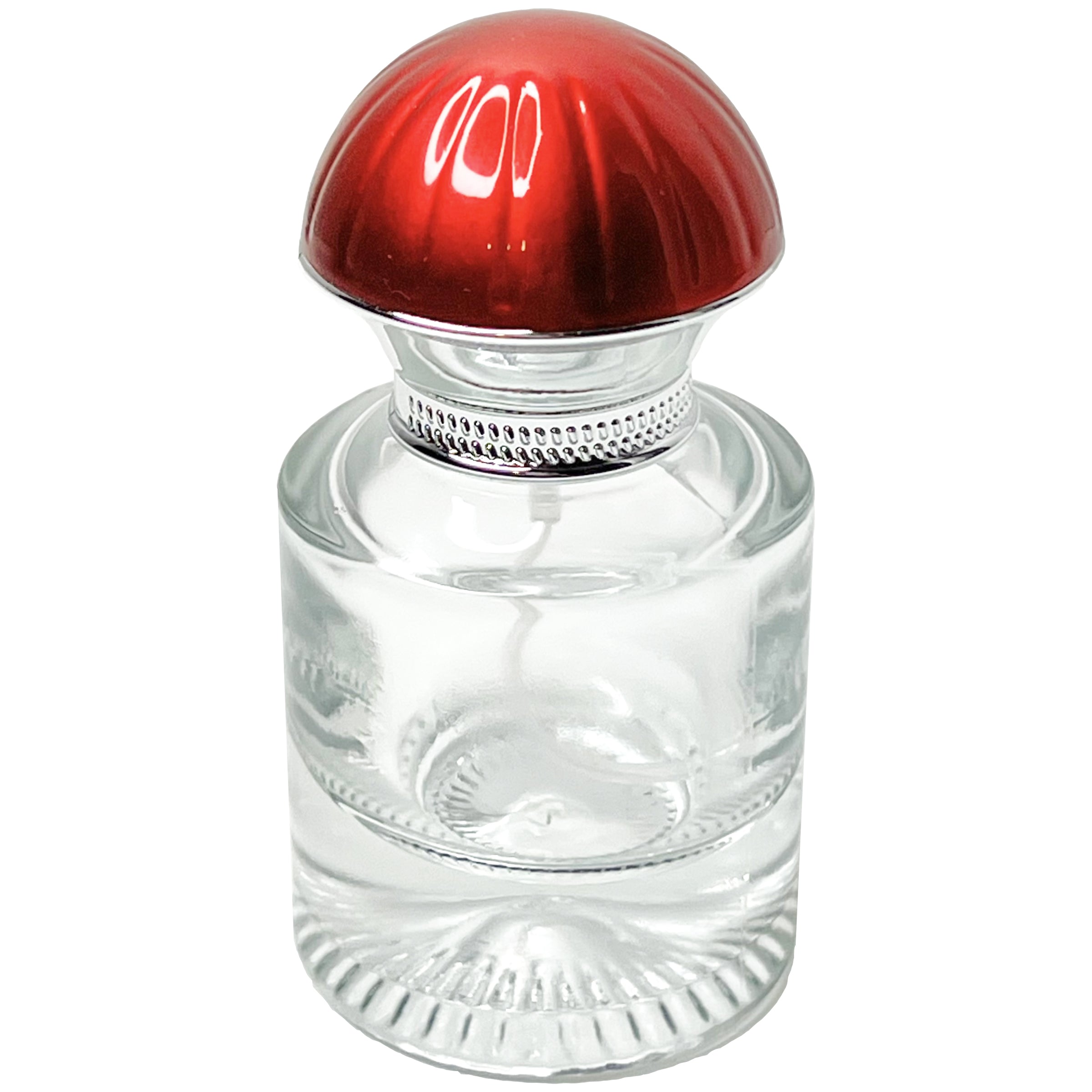 30ml 1oz heavy round clear glass spray bottles umbrella lids