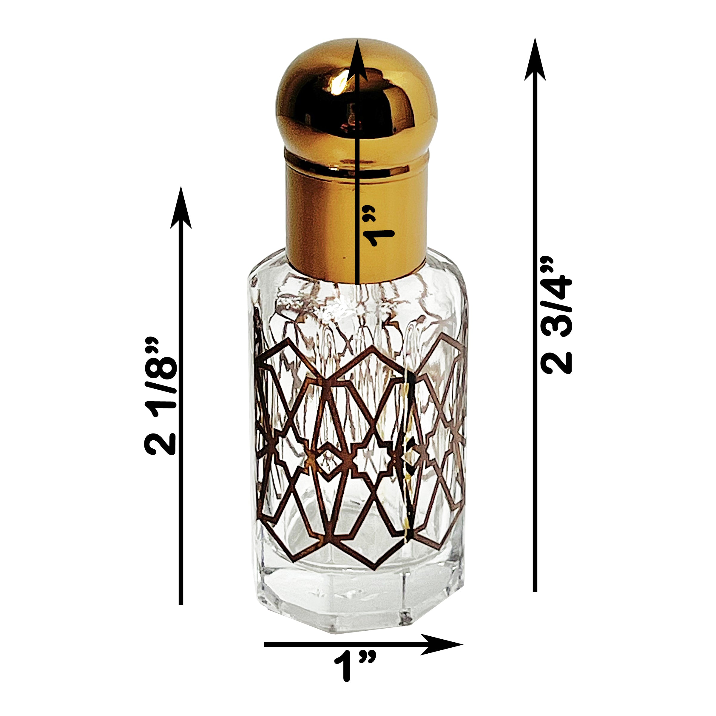 12ml attar glass dipstick essential oil oud thick decorated glass bottles