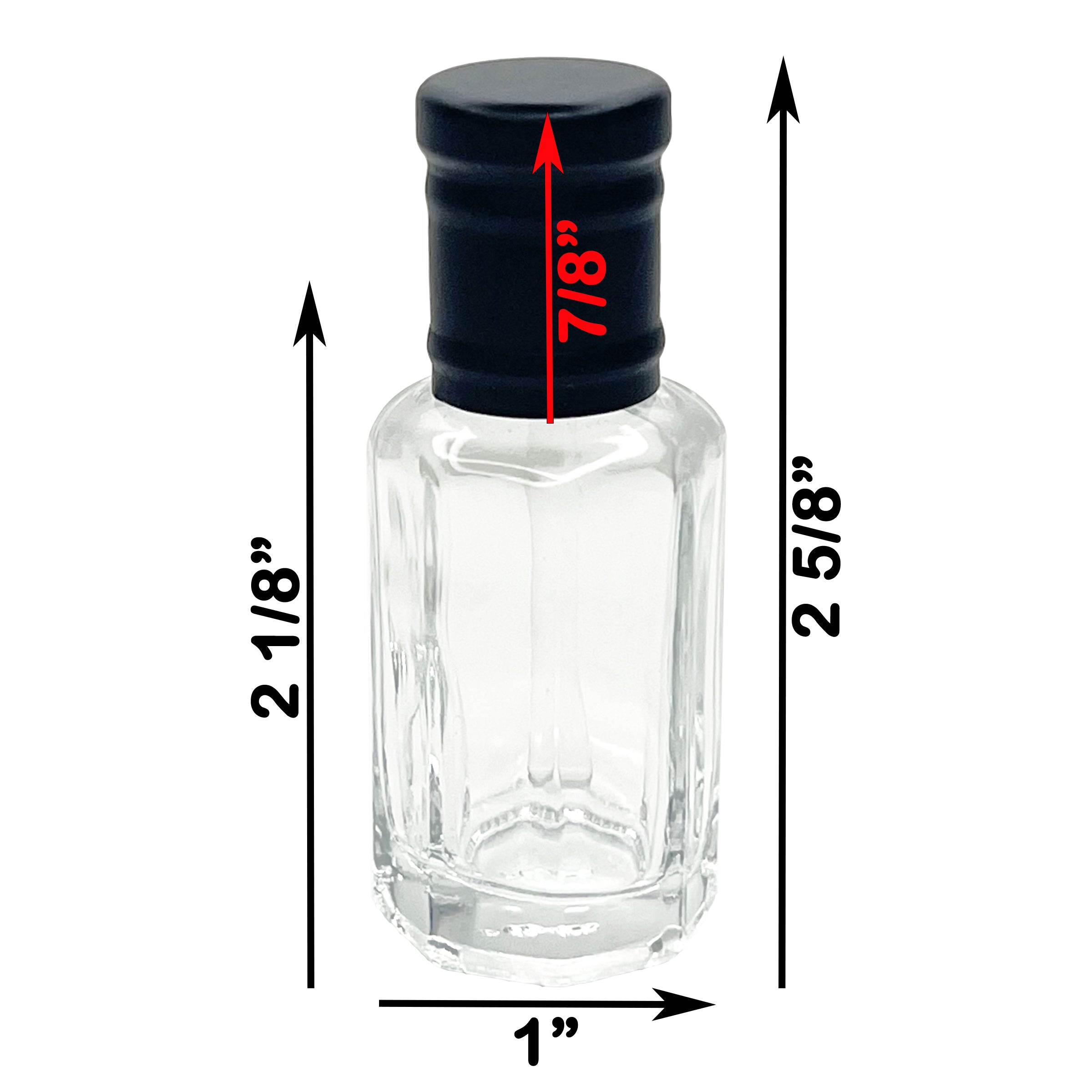 12ml thick glass empty attar bottles octagonal glass dipstick .4 oz