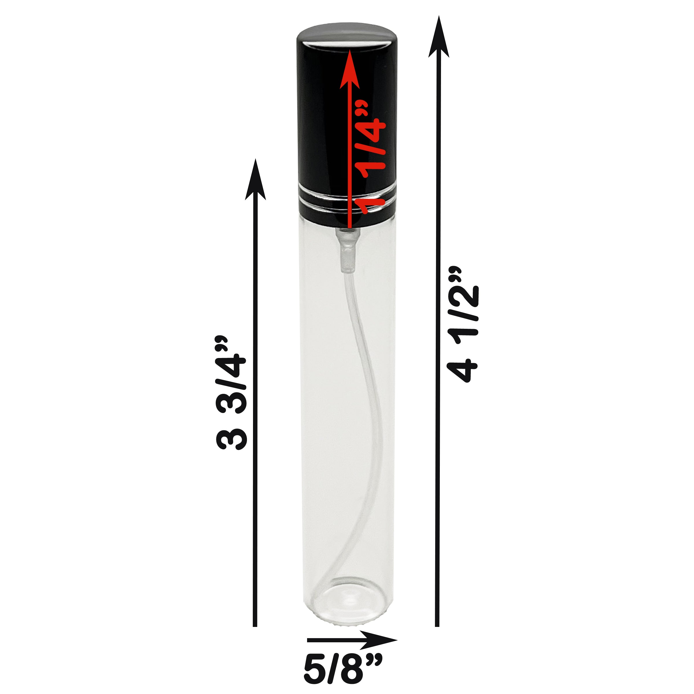 15ml 0.5oz Glass Spray Perfume Bottles Black Line Cap