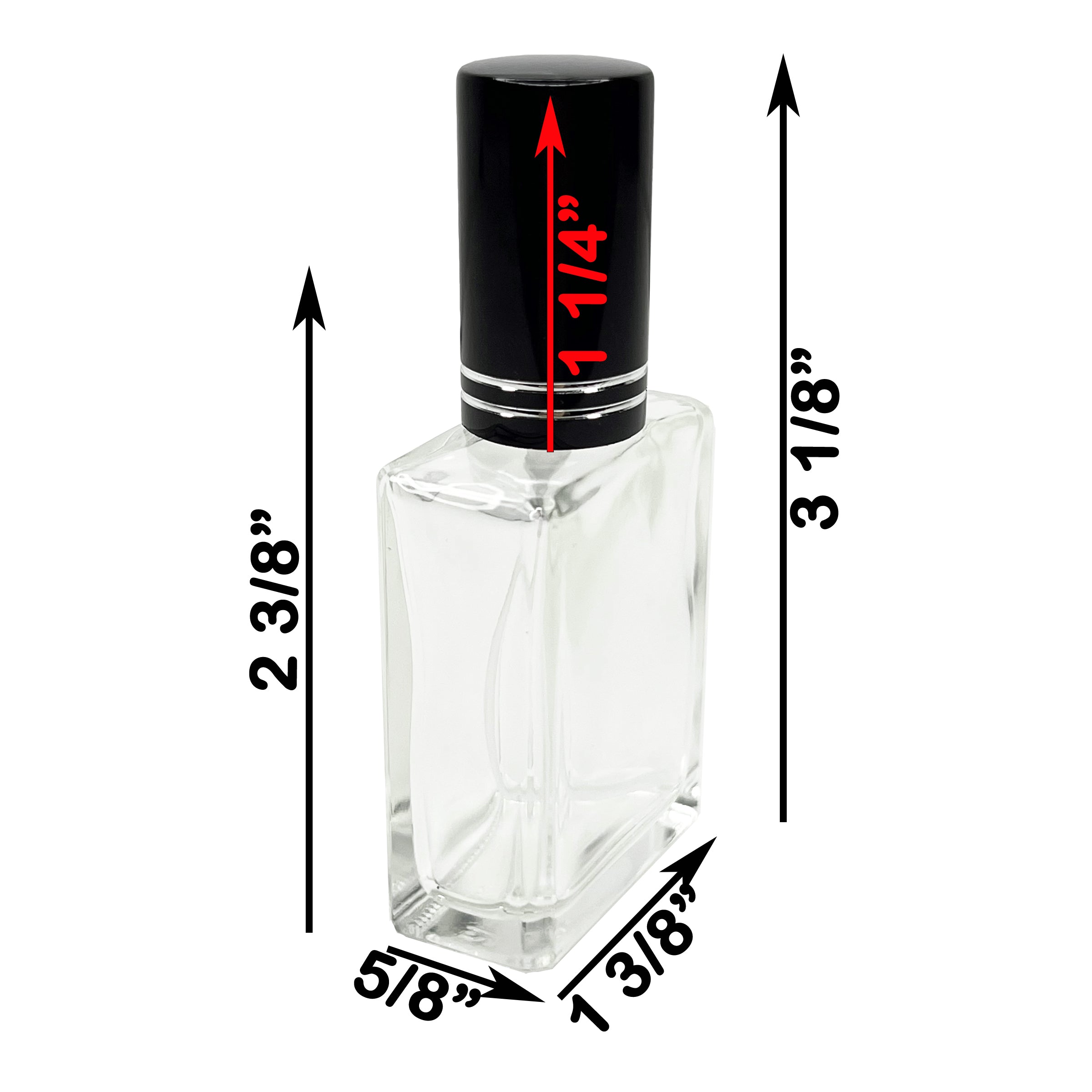 15ml 0.5oz Square spray bottles aluminum cut line caps