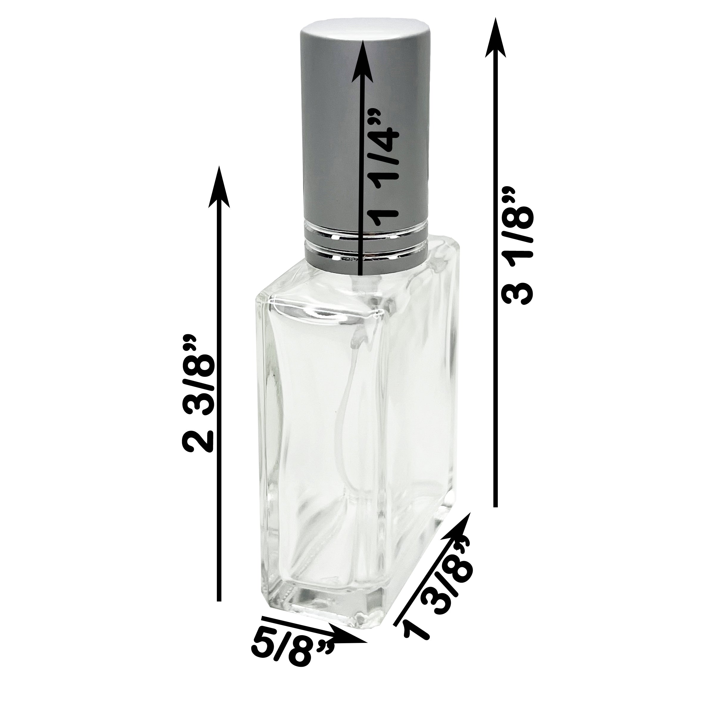 15ml 0.5oz Square spray bottles aluminum cut line caps