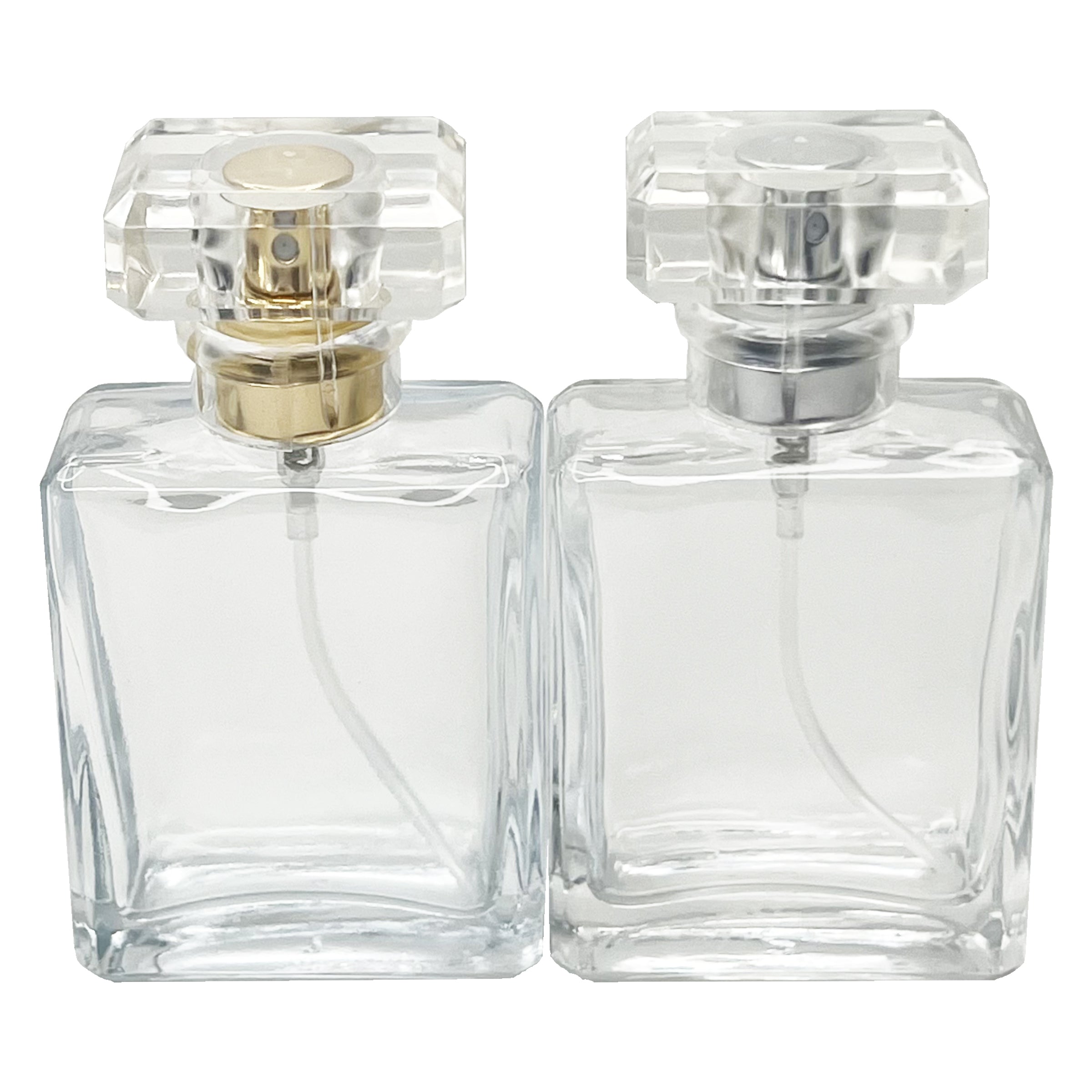 30ml 1oz square clear glass perfume spray bottles T cap