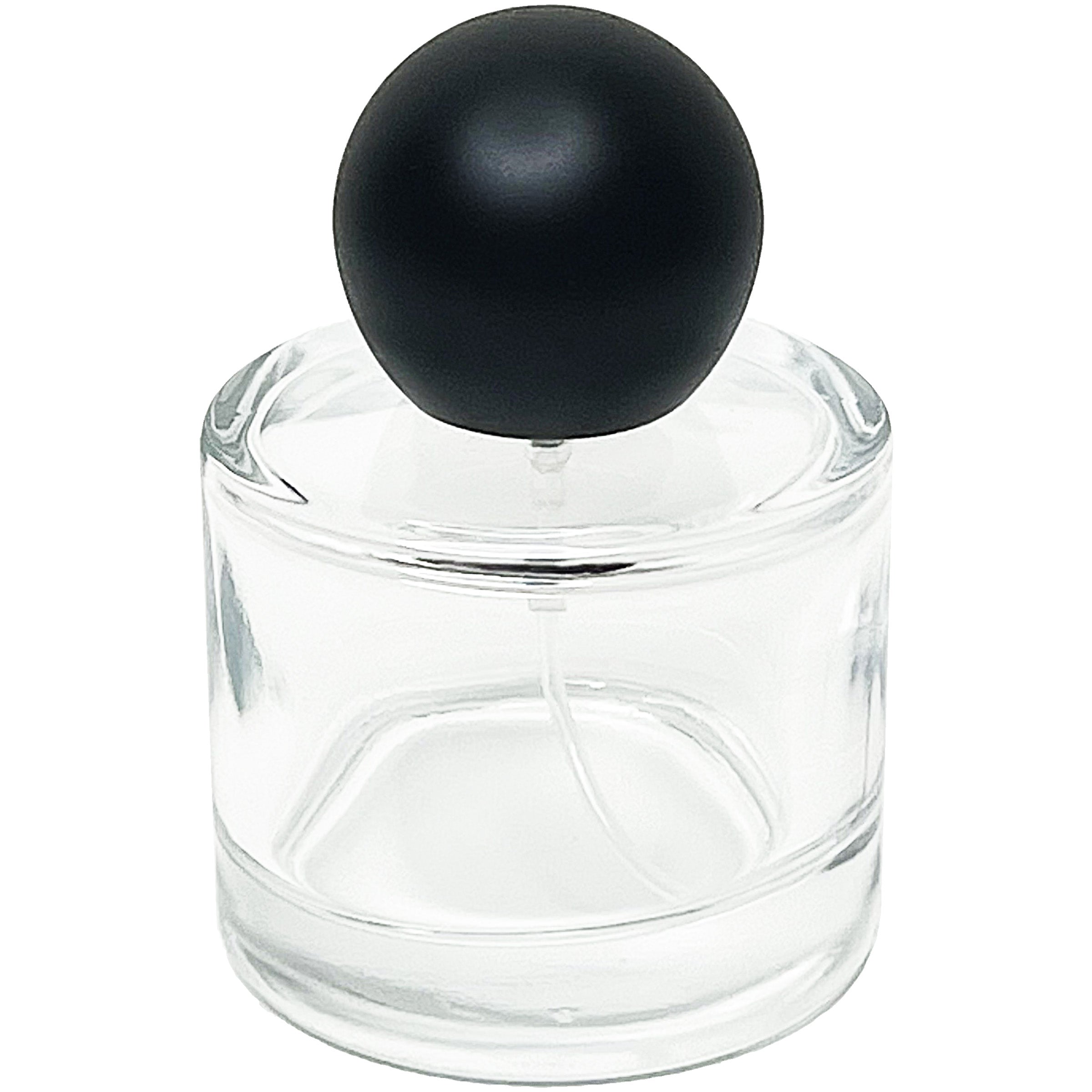 50ml 1.7oz Round Thick Glass Spray Bottles Black Ball Cap
