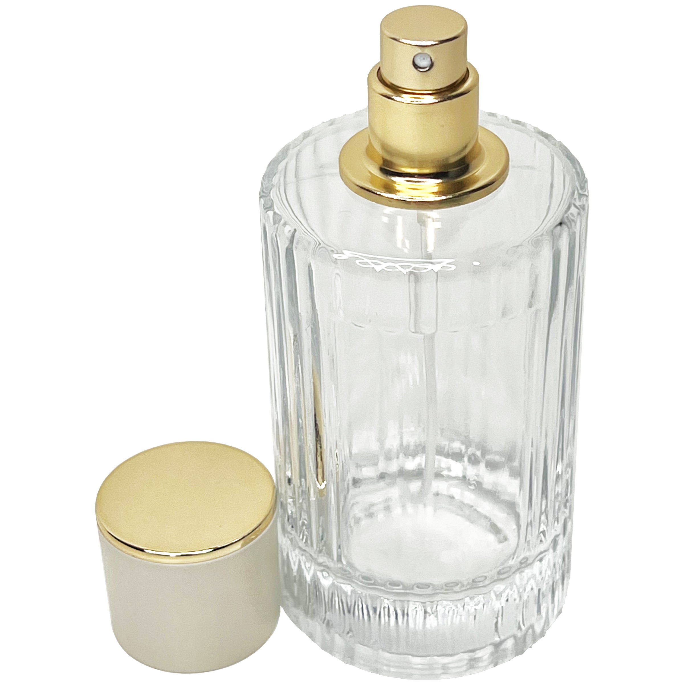 100ml 3.3oz Thick striped cylinder heavy glass perfume spray bottles