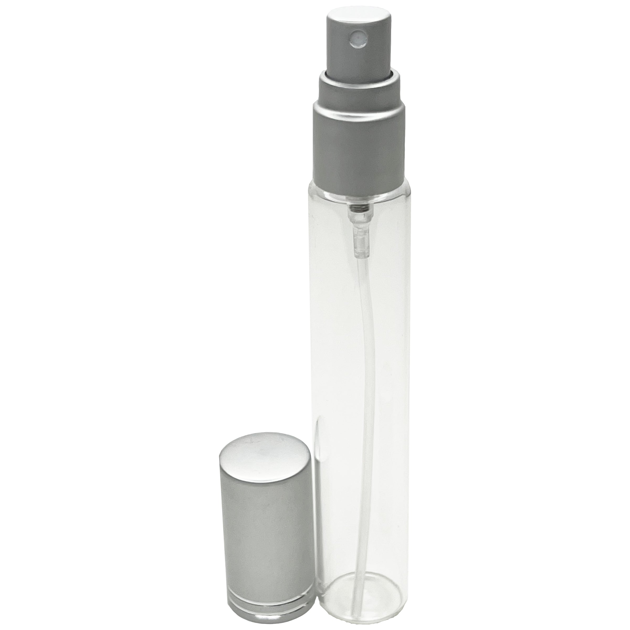 15ml 0.5oz Perfume Glass Spray Bottles Matte Silver Line Cap 1/2 oz