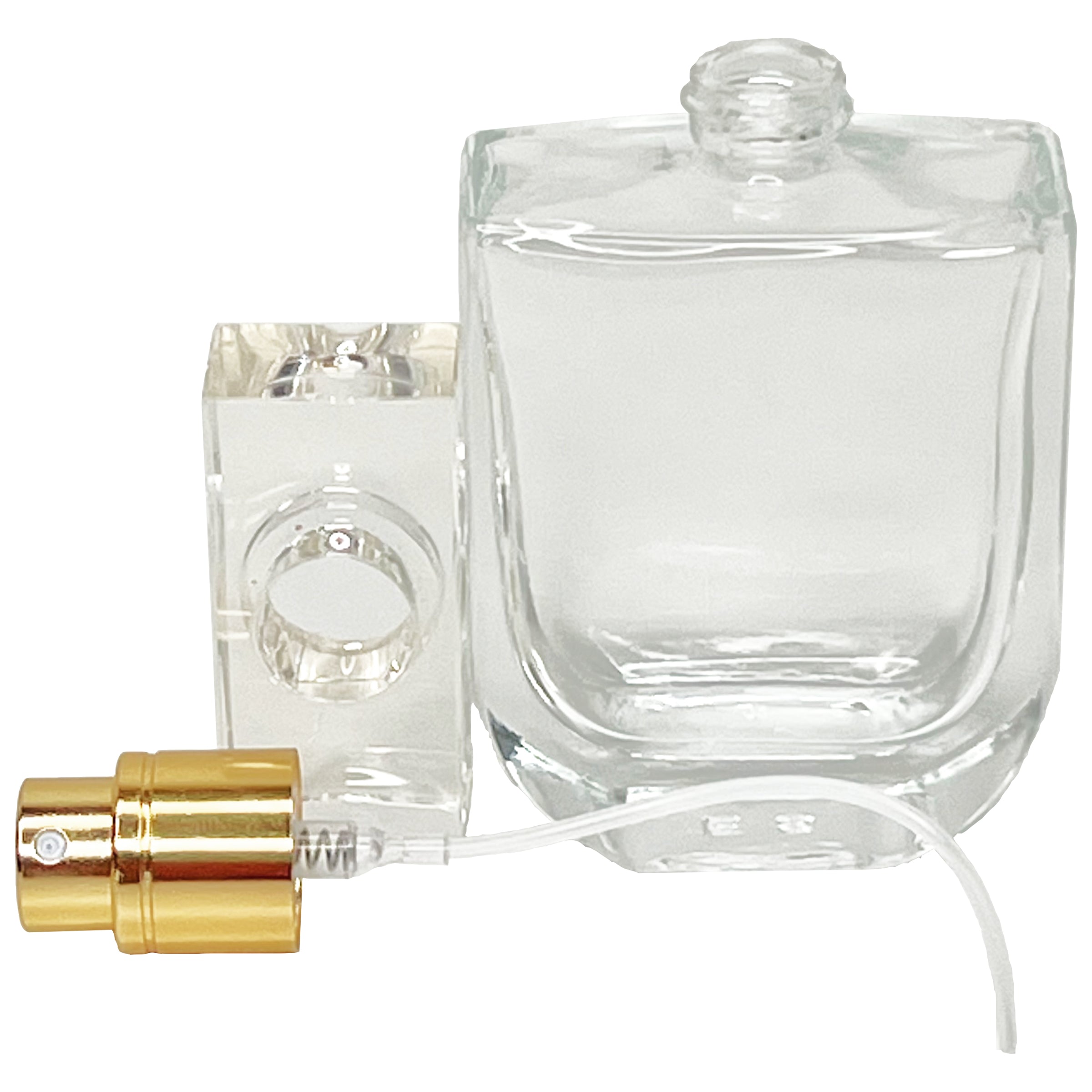 30ml 1oz U shaped clear T lids fancy thick glass spray bottles