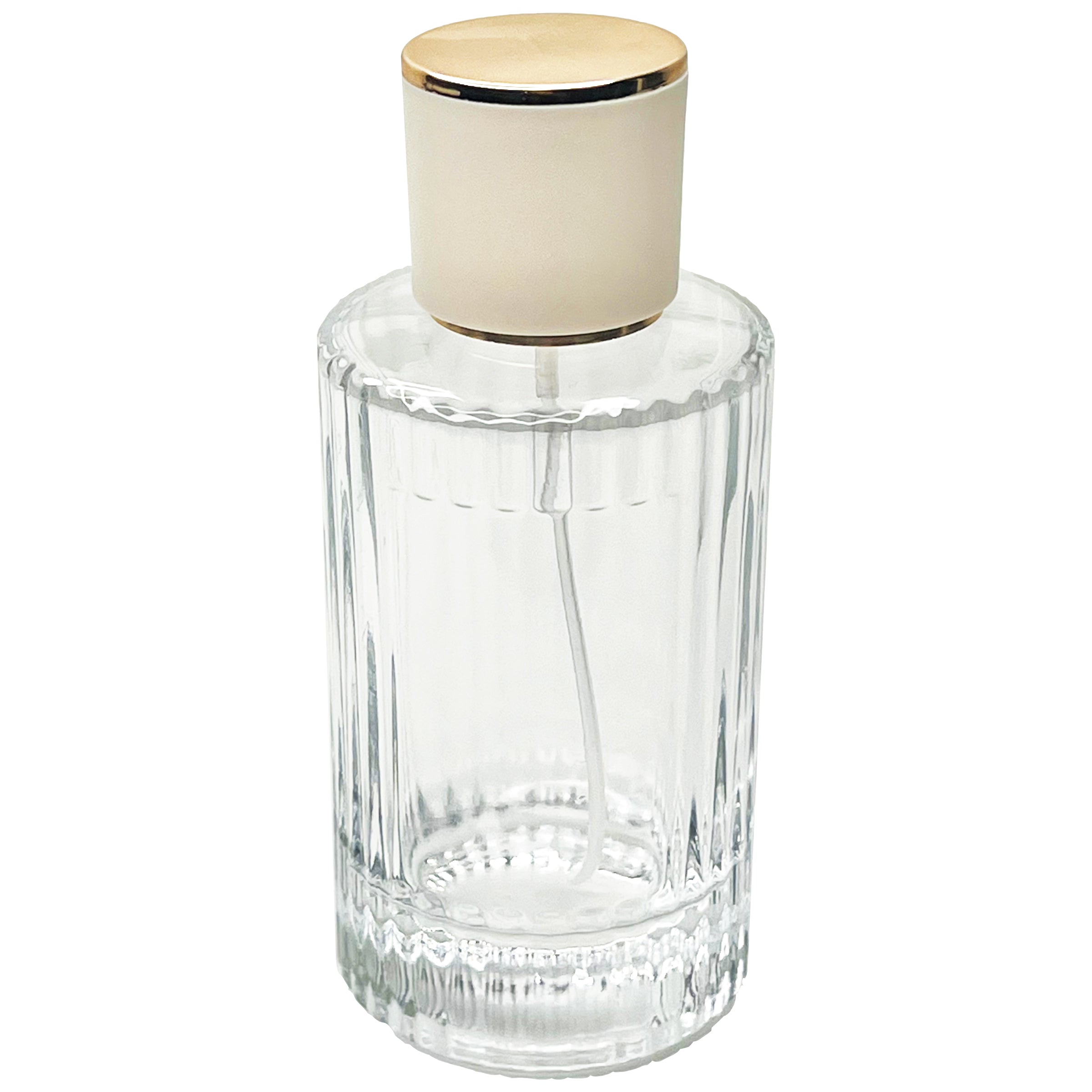 100ml 3.3oz Thick striped cylinder heavy glass perfume spray bottles