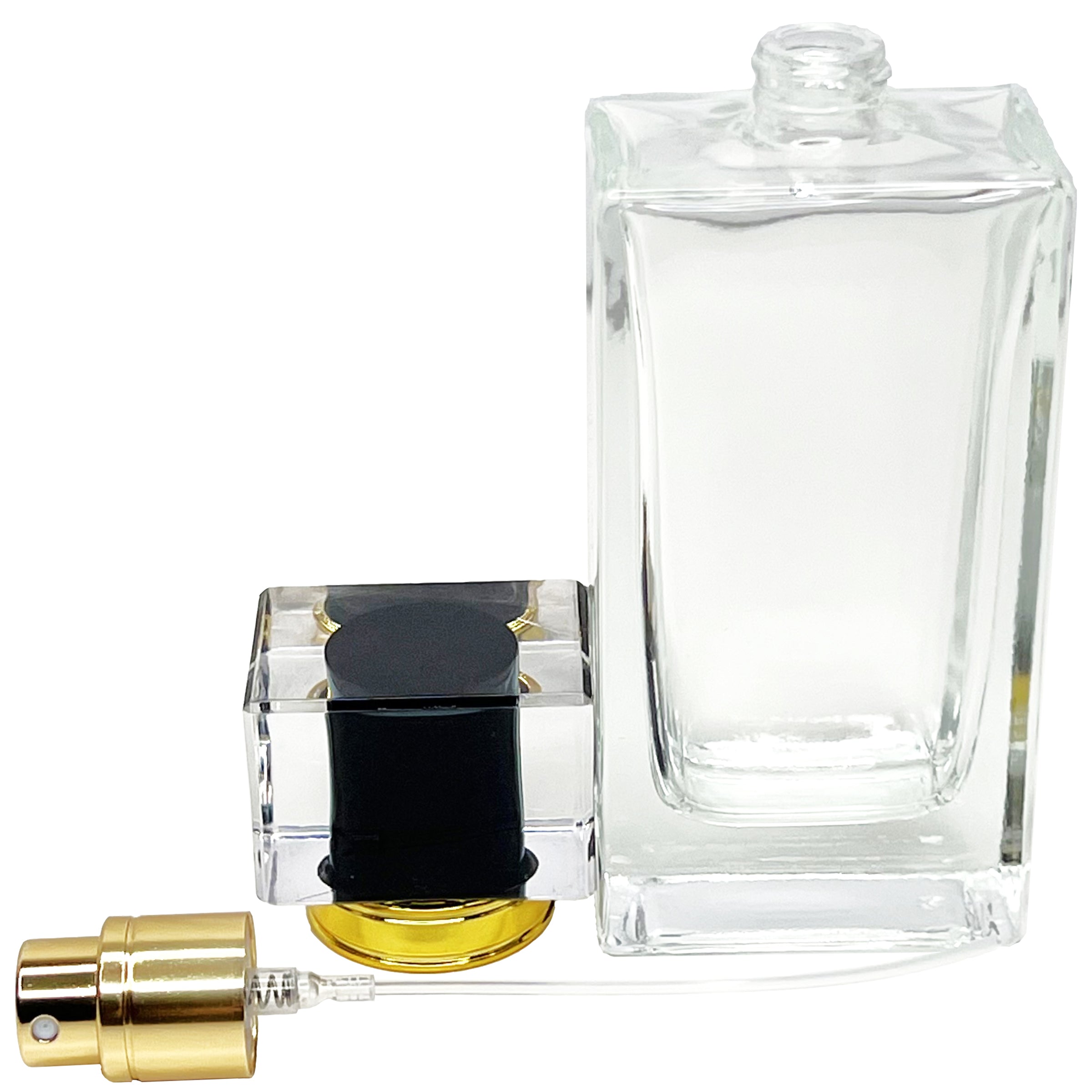 50ml 1.7oz 4 colors thick heavy rectangle clear perfume spray bottles