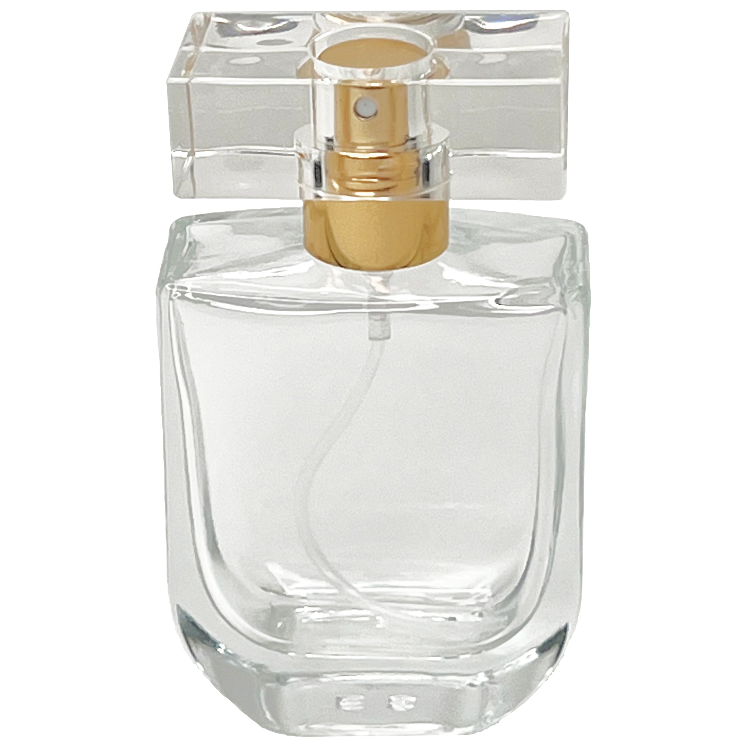 30ml 1oz U shaped clear T lids fancy thick glass spray bottles