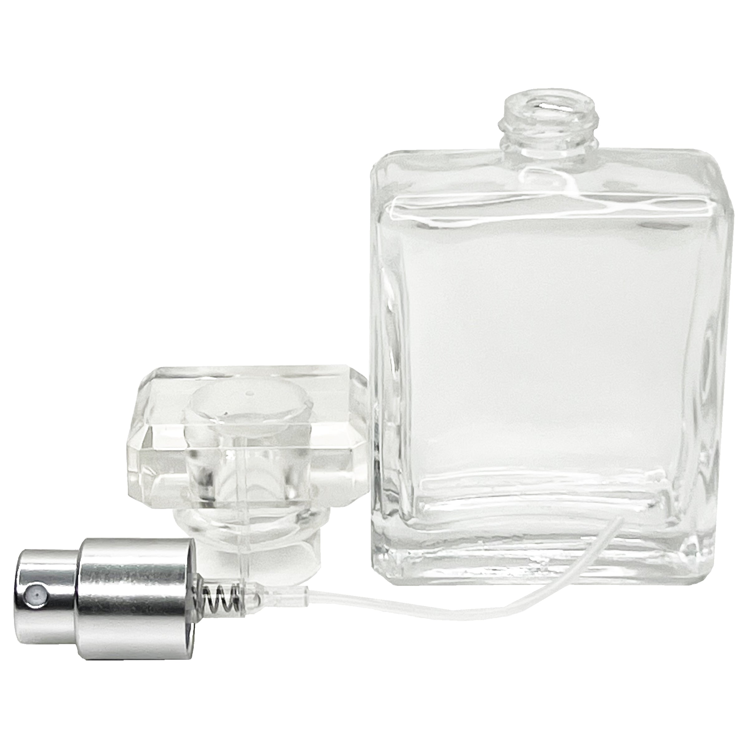 30ml 1oz square clear glass perfume spray bottles T cap