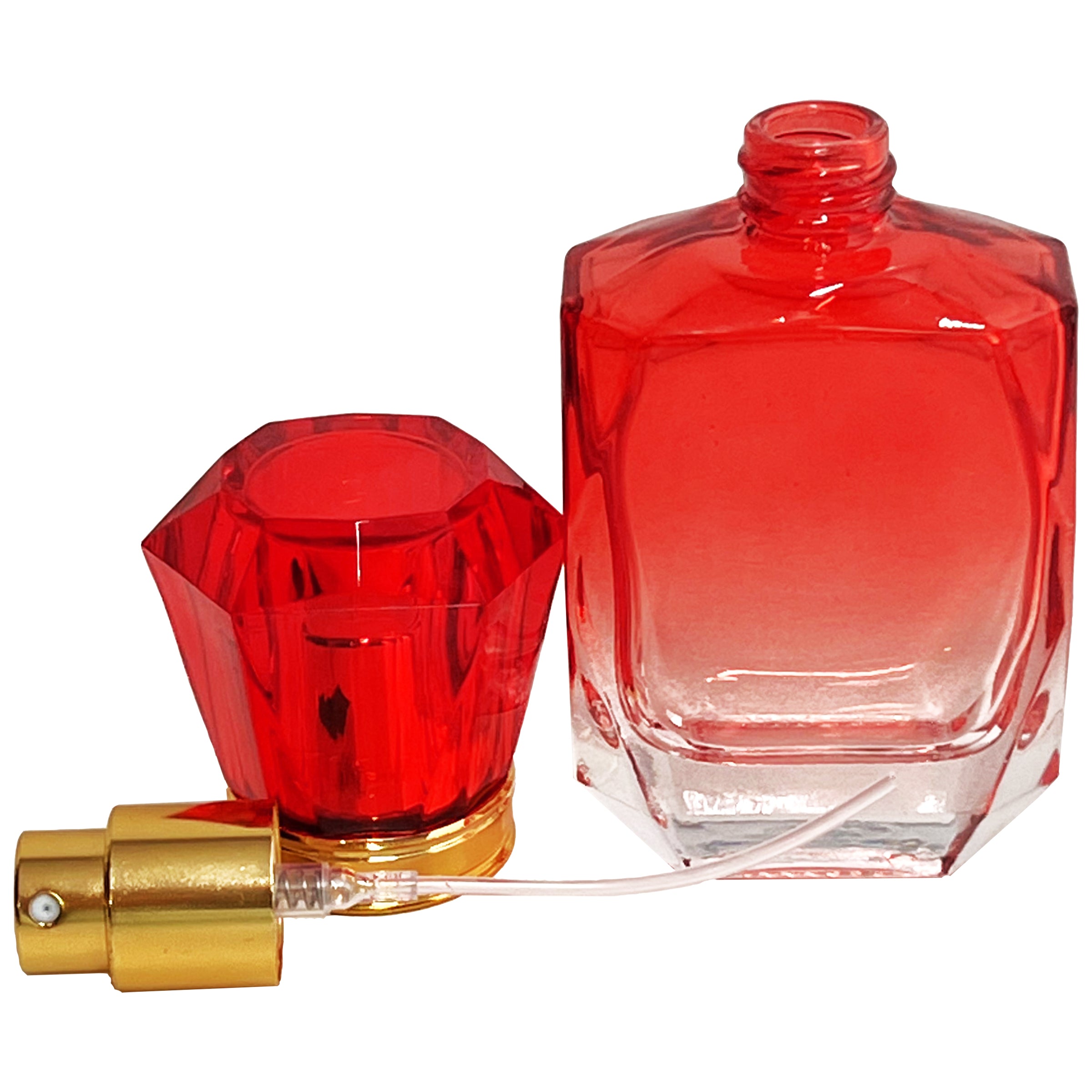 40ml 1.3oz vintage gradient colored glass diamond perfume spray bottles