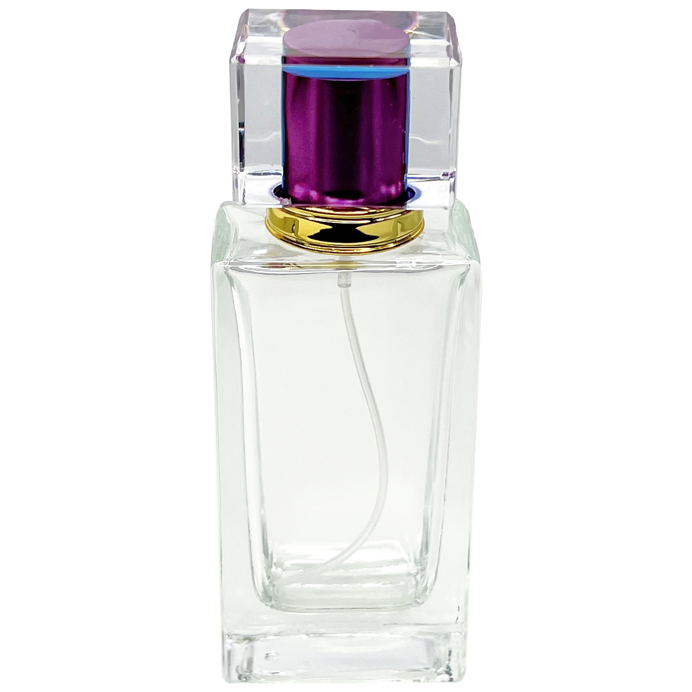 50ml 1.7oz 4 colors thick heavy rectangle clear perfume spray bottles