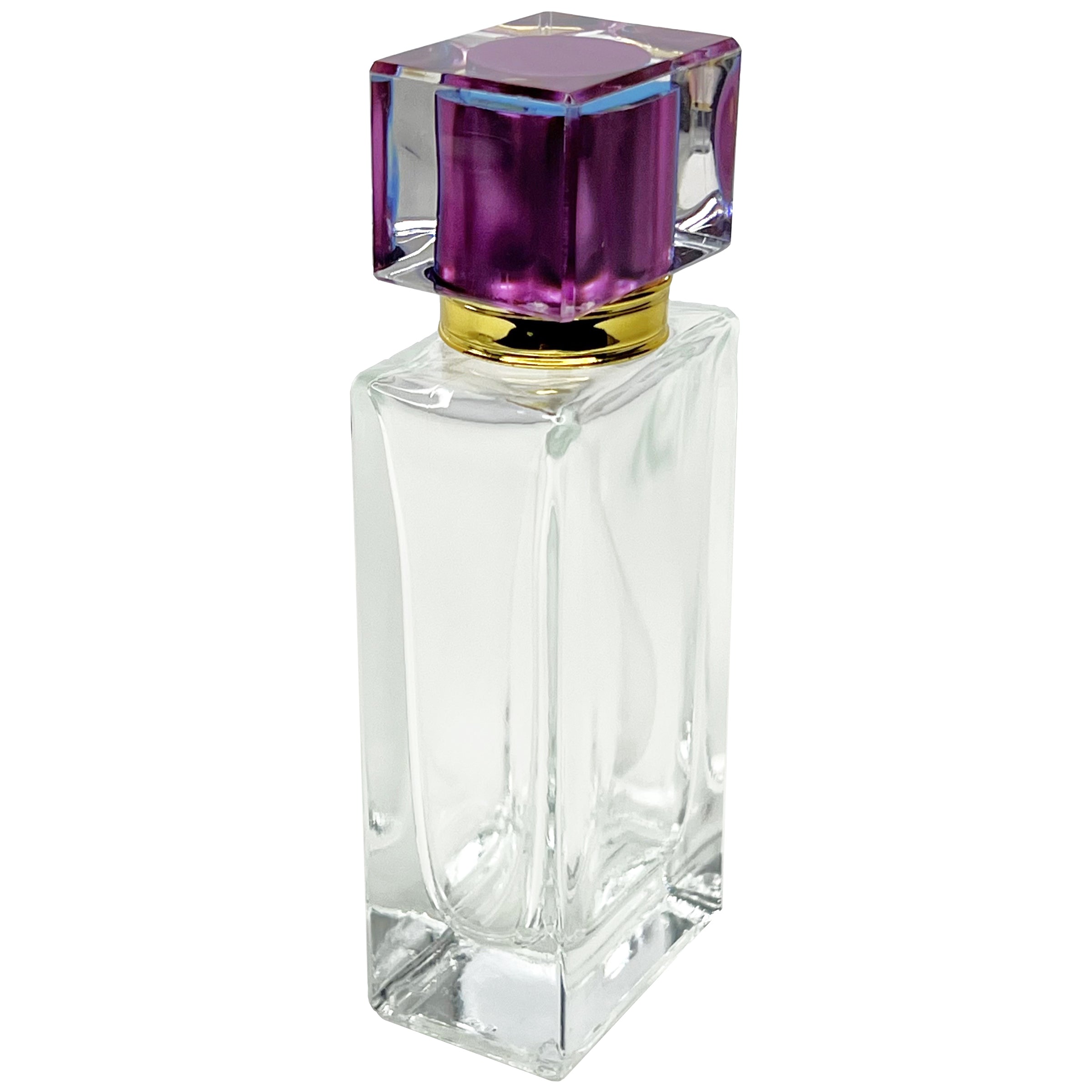 50ml 1.7oz 4 colors thick heavy rectangle clear perfume spray bottles