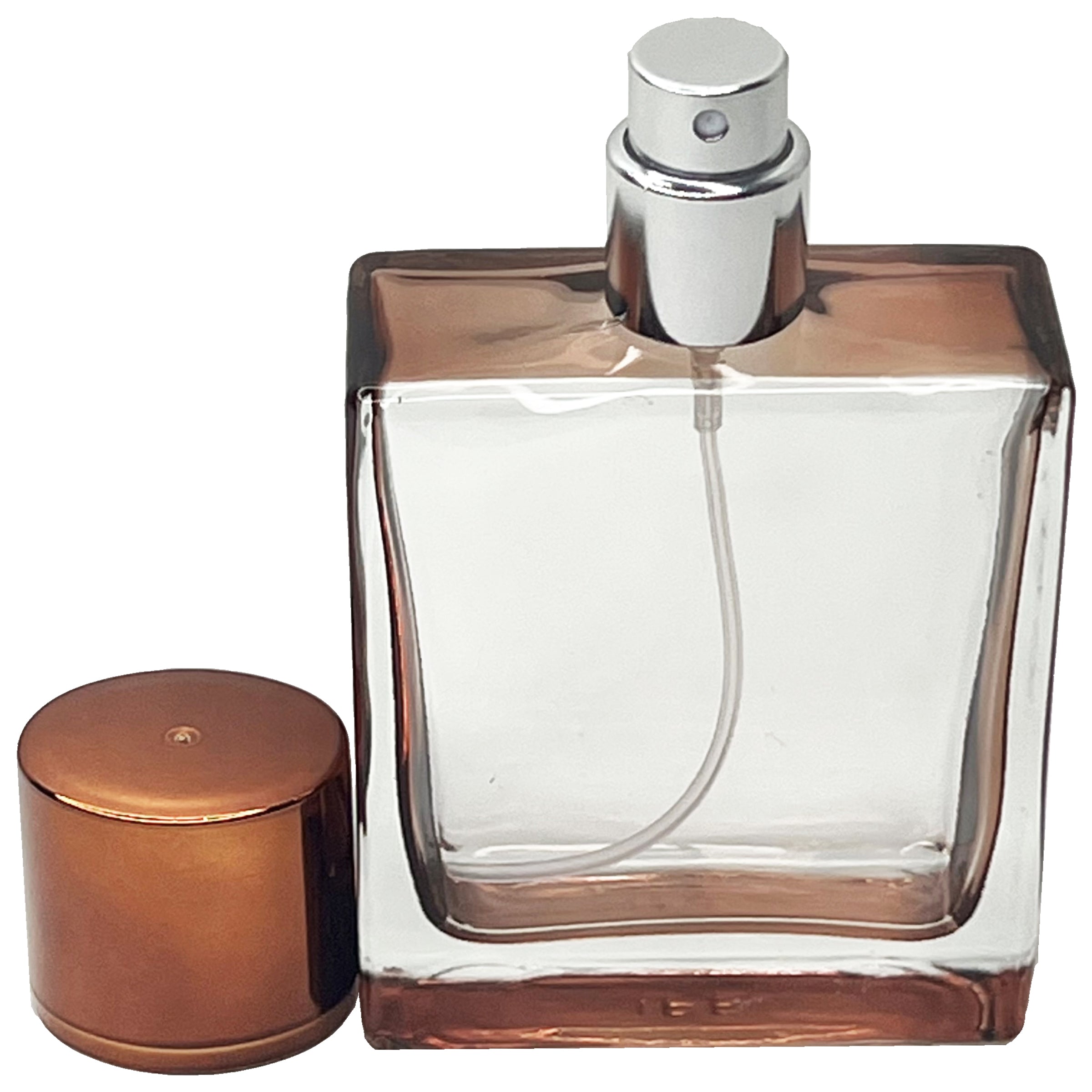 50ml 1.7oz tinted amber clear square perfume spray bottles