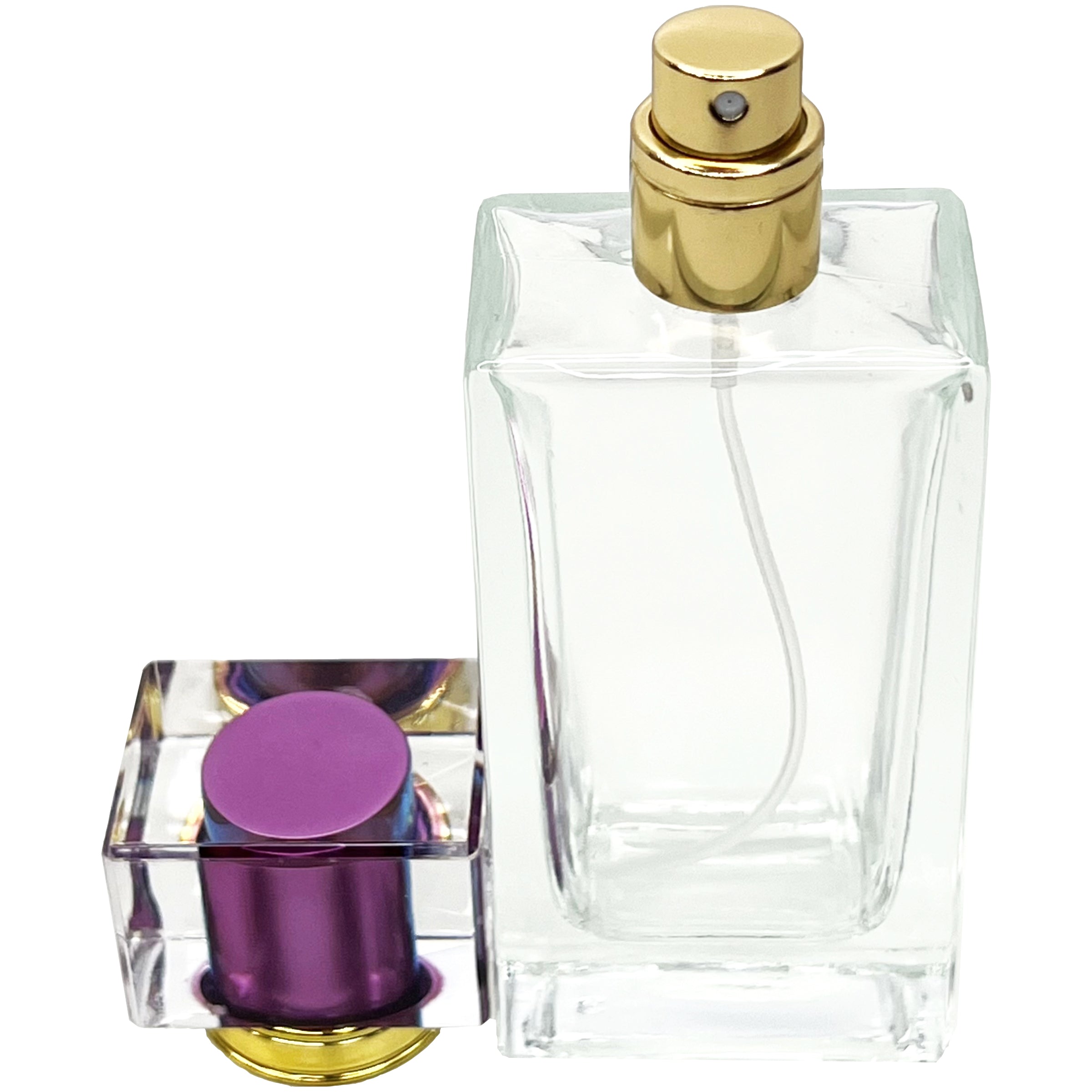 50ml 1.7oz 4 colors thick heavy rectangle clear perfume spray bottles