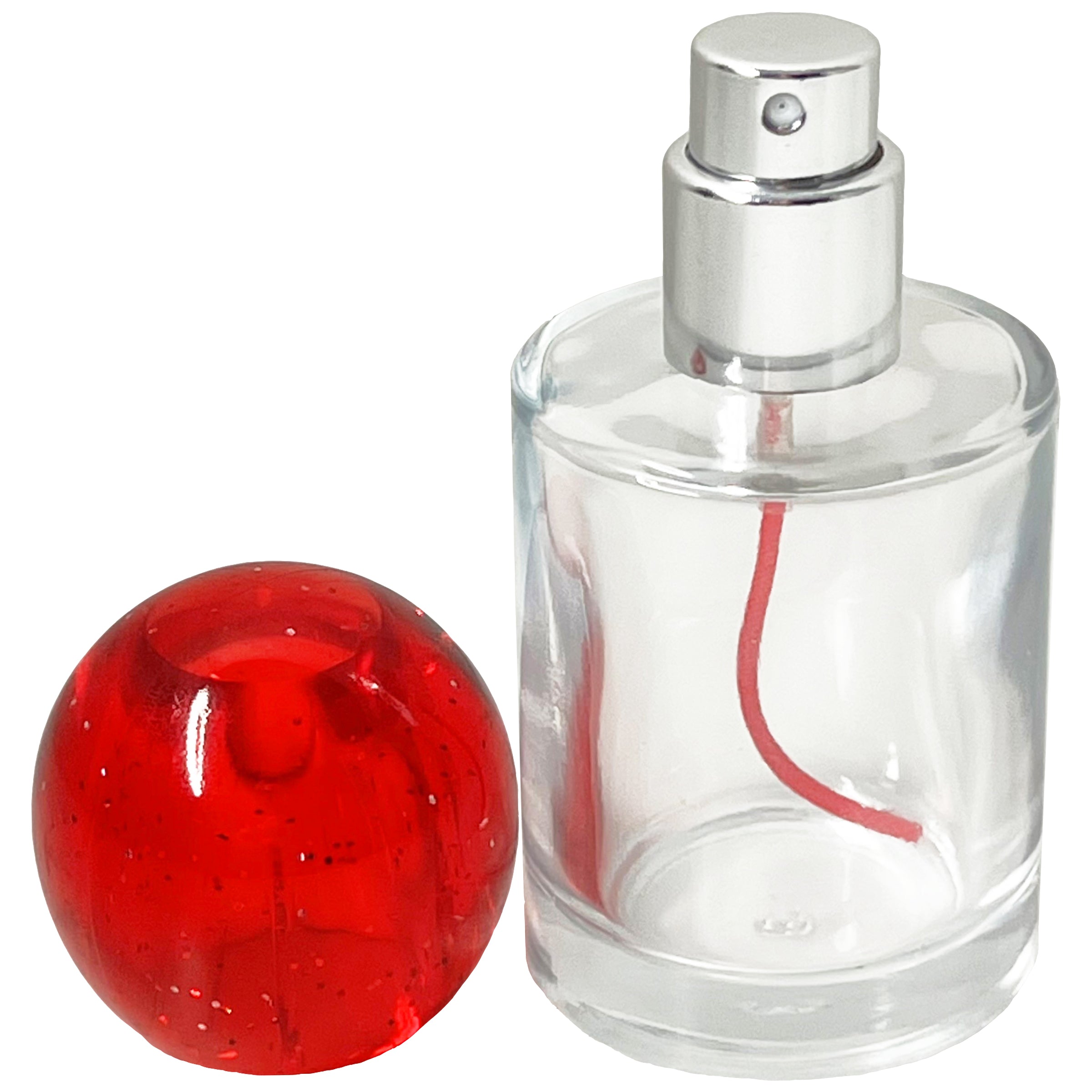 30ml 1oz cylinder colored sphere lids glass spray bottles