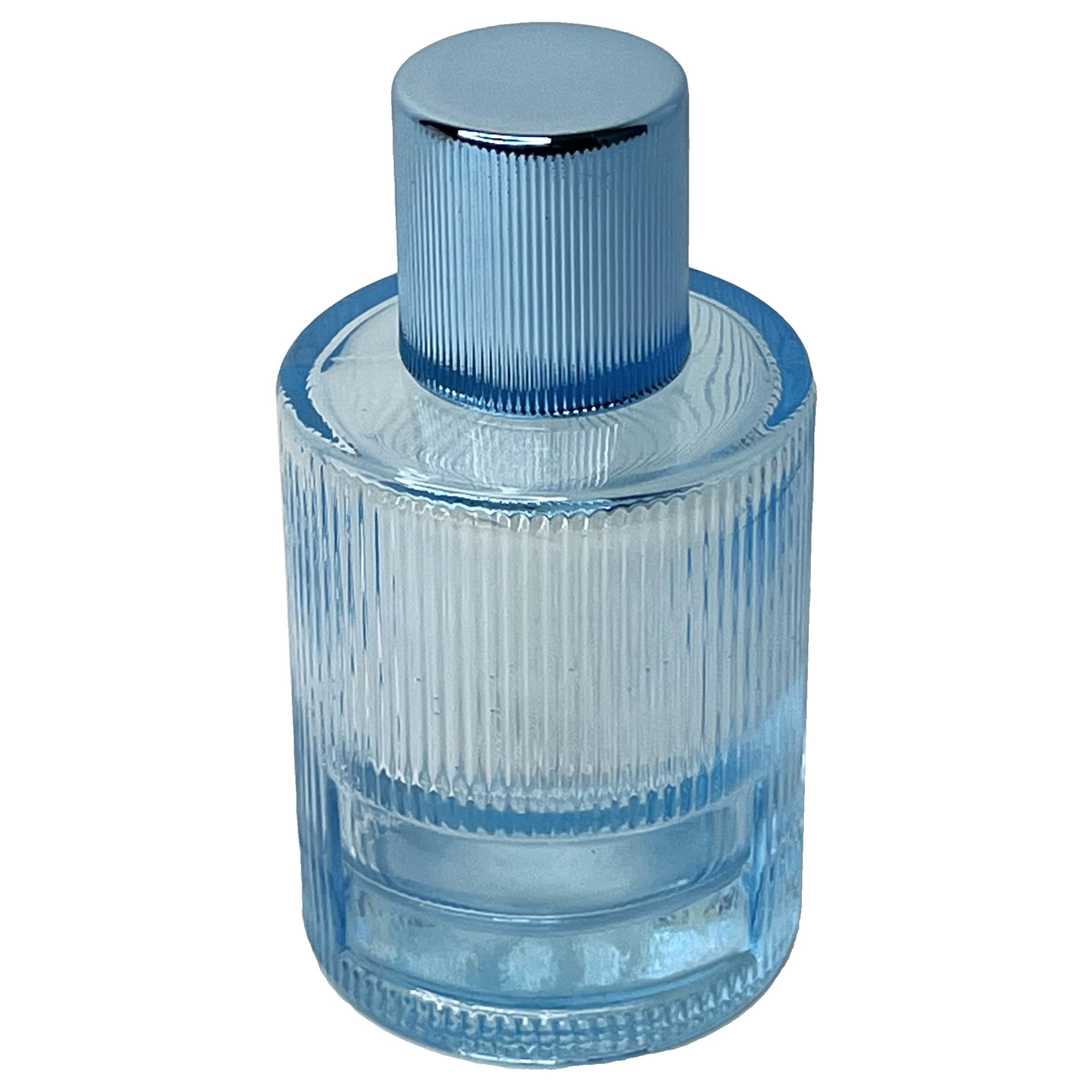 50ml 1.7oz colored striped cylinder matching uv lids glass perfume spray bottles