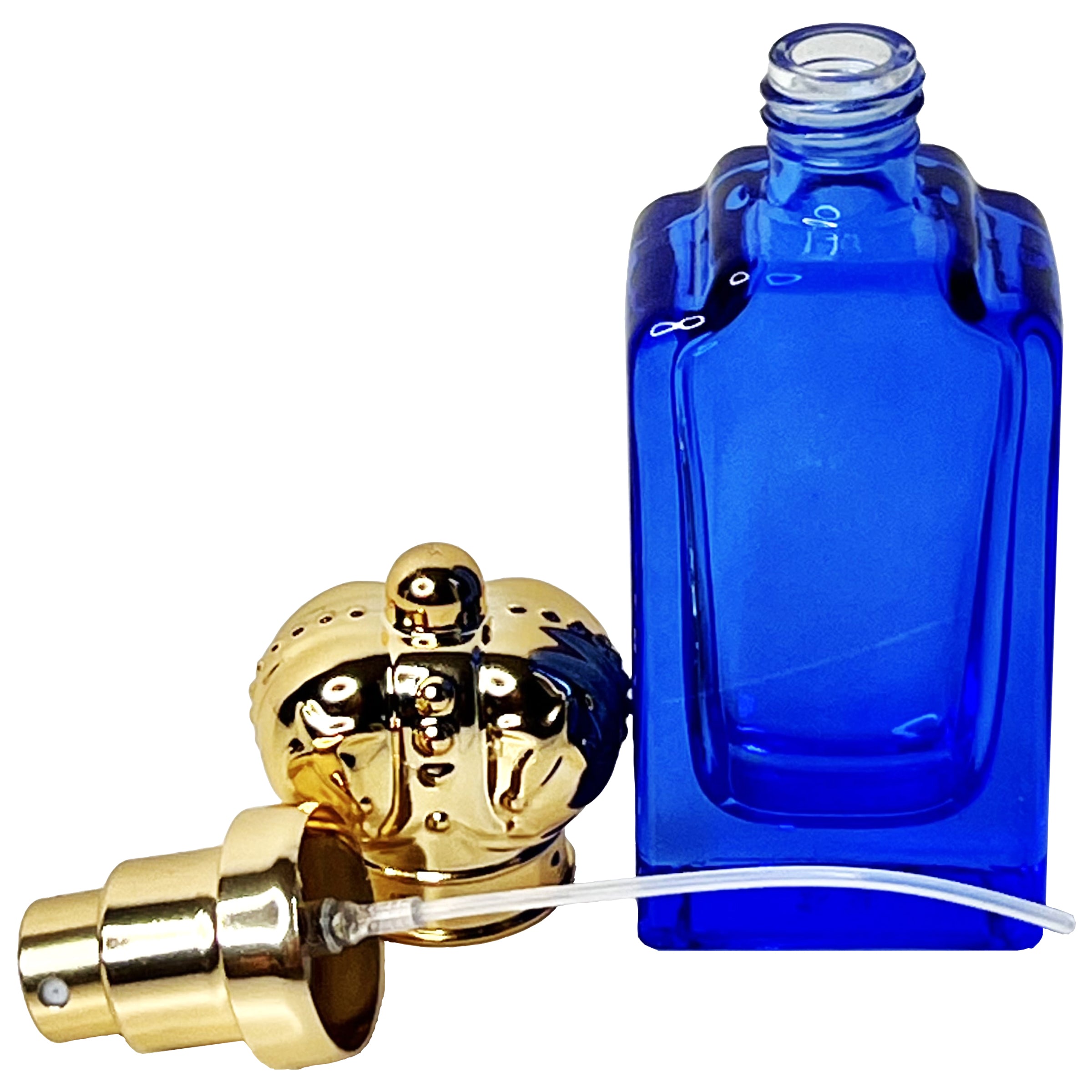 30ml 1oz golden crown lids colored glass perfume spray bottles