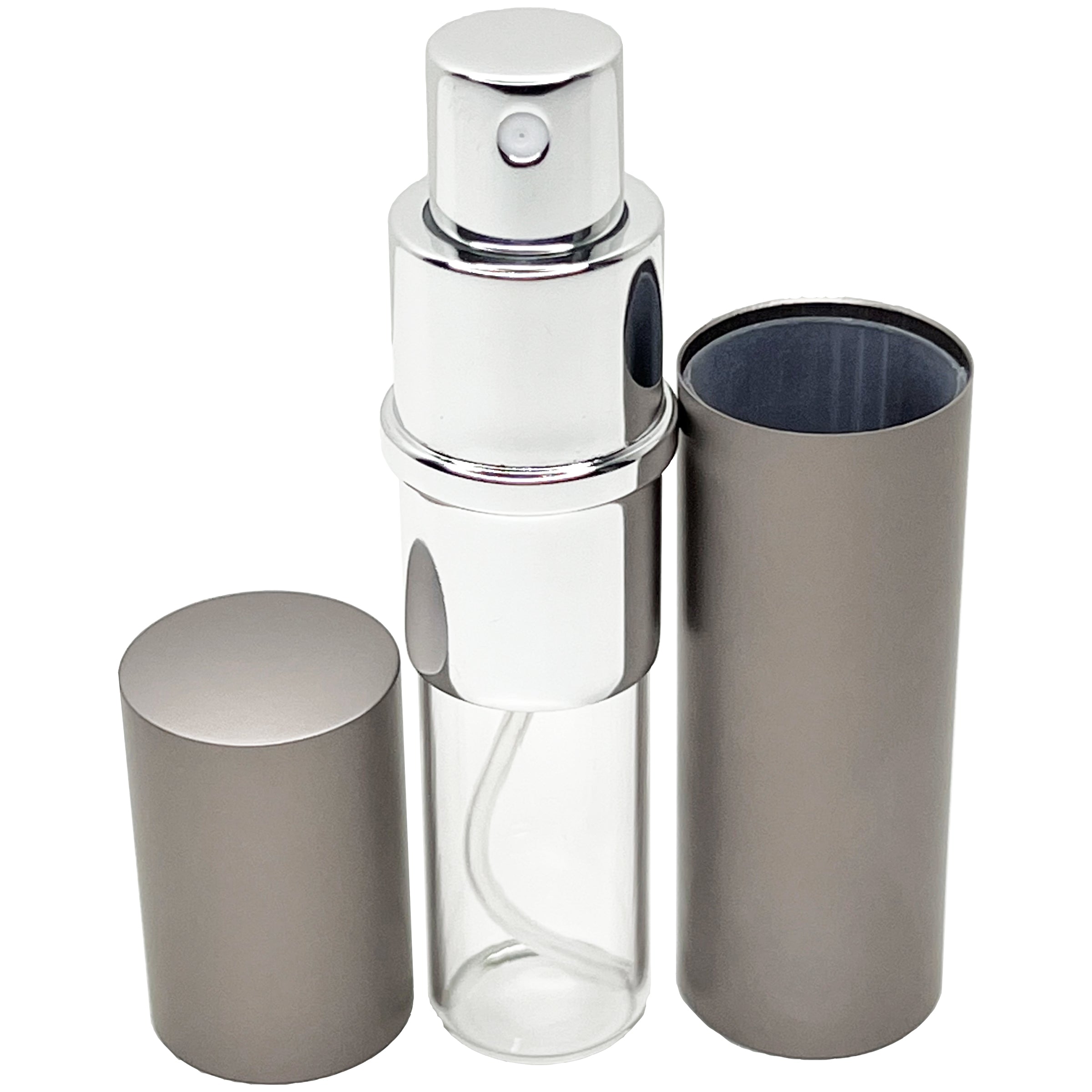 10ml 0.33oz gray perfume glass spray bottles deluxe metal shell