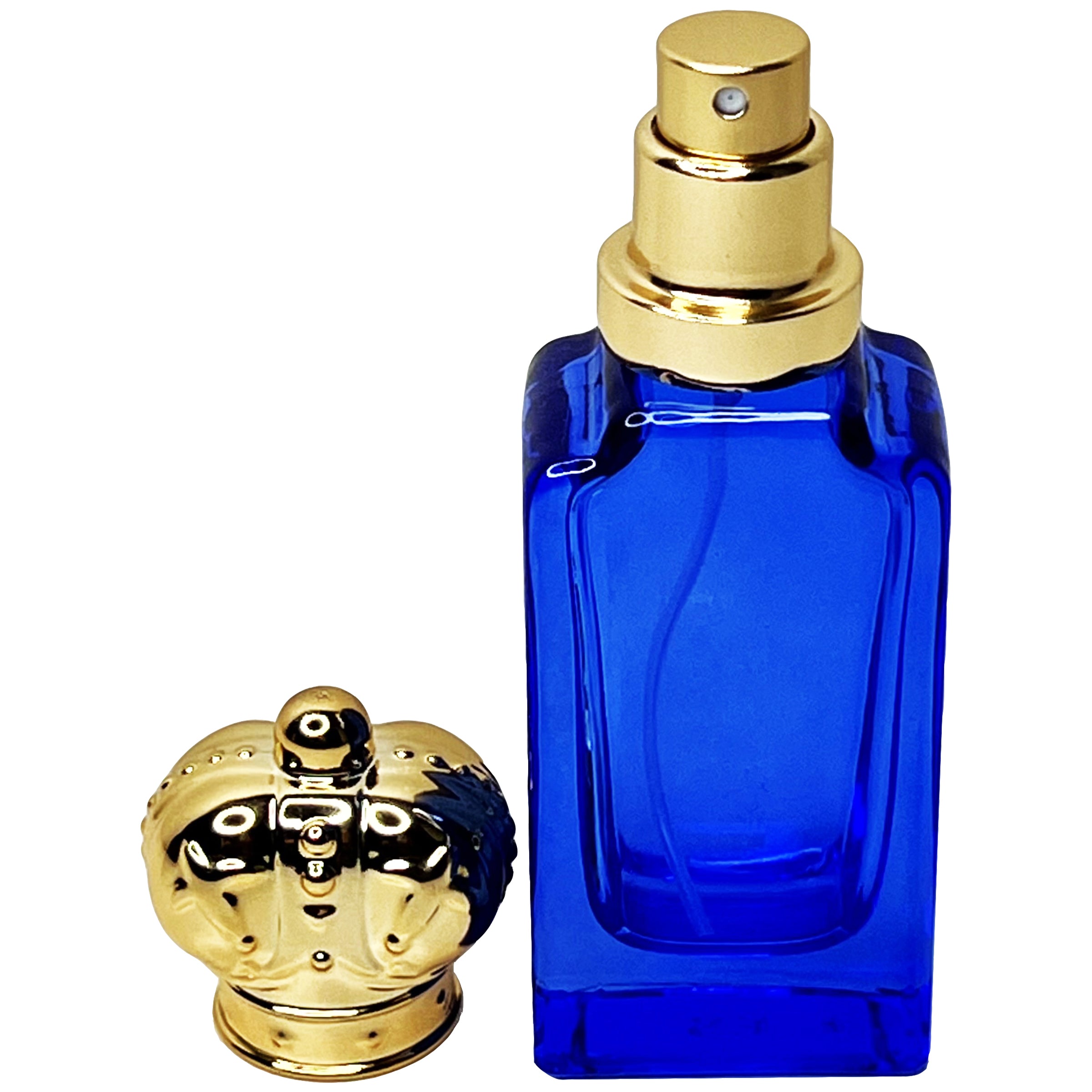 30ml 1oz golden crown lids colored glass perfume spray bottles