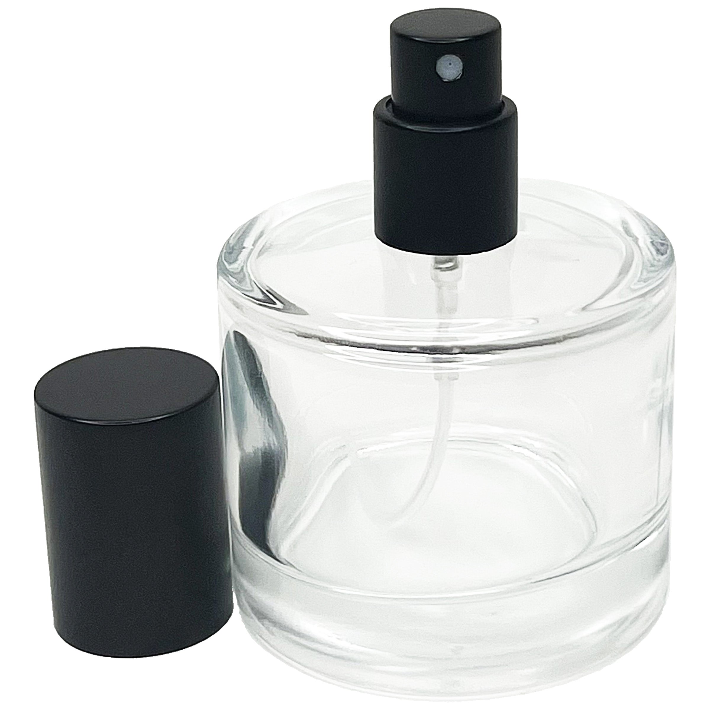 50ml 1.7oz Round Thick Glass Perfume Spray Bottles Matte sprayers lids