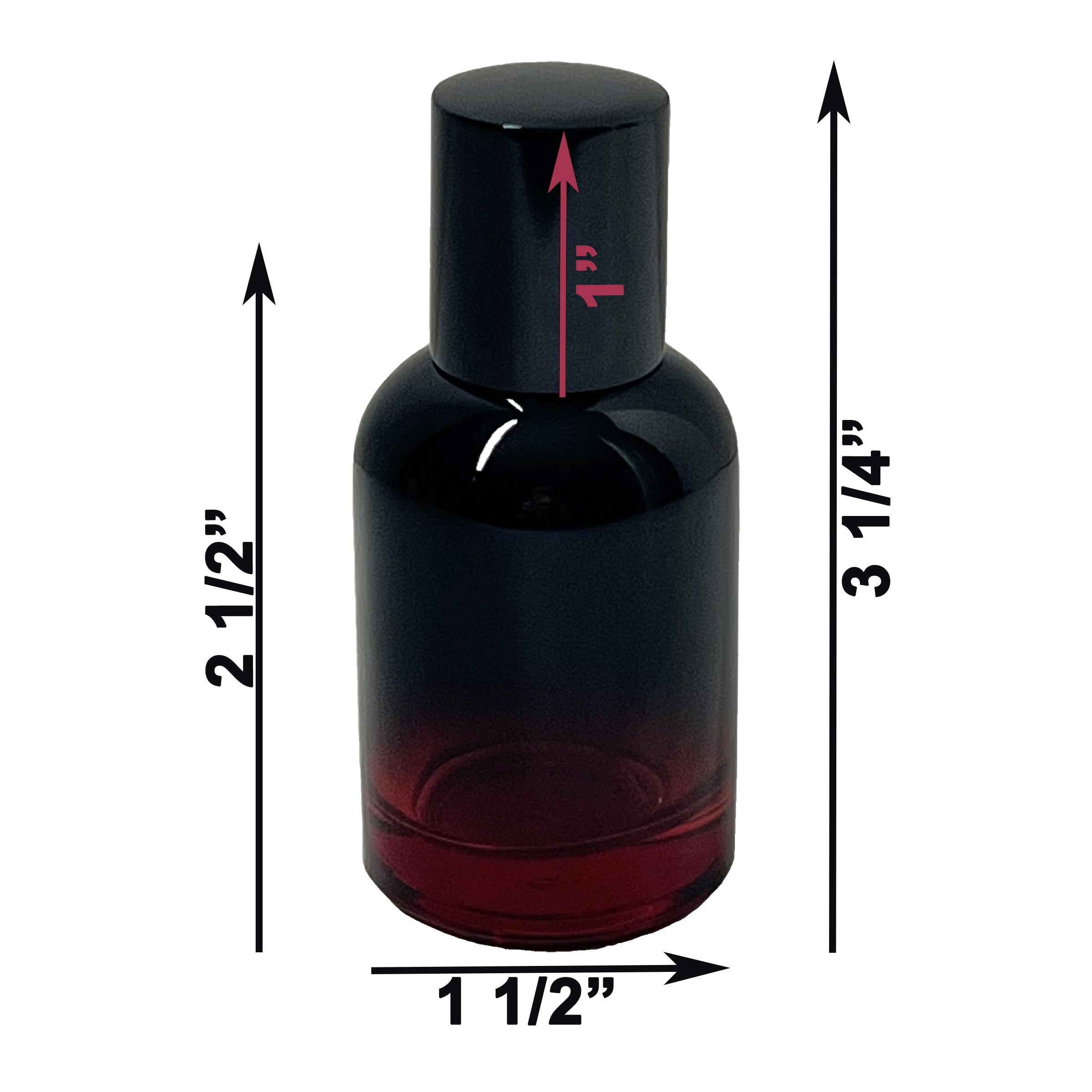 30ml 1oz Boston Round 6 colors Gradient Black perfume spray bottles