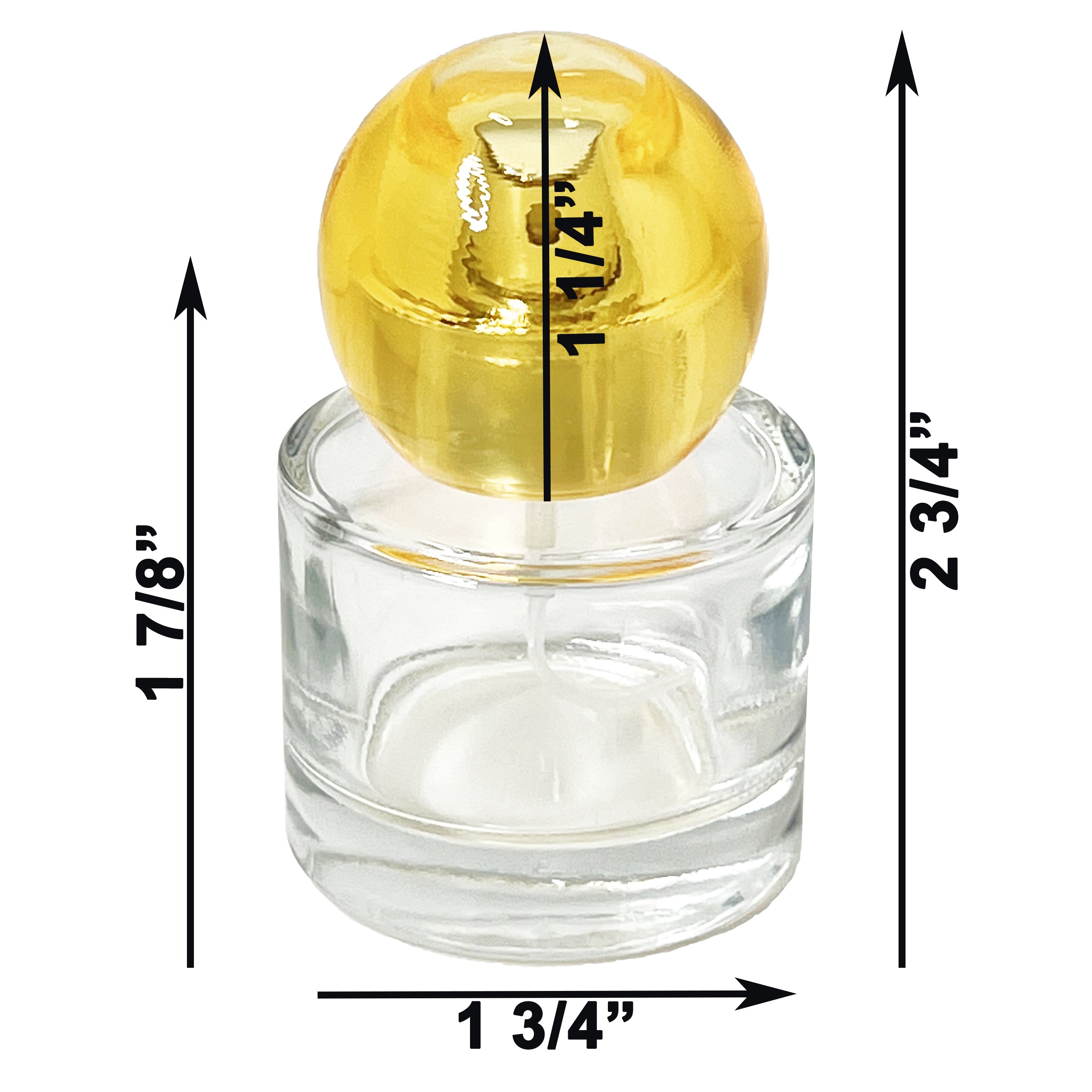 30ml 1oz round sphere cap perfume glass spray bottles