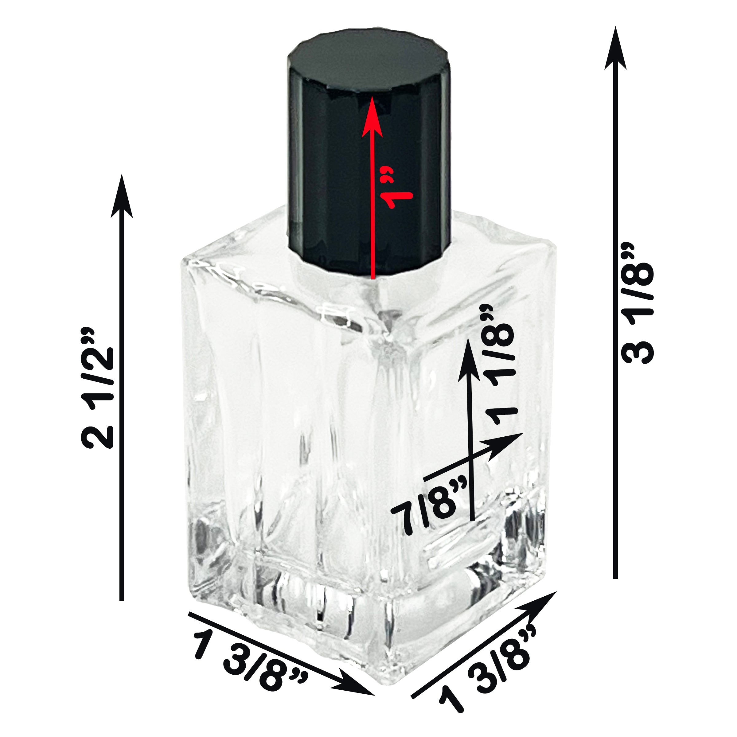 30ml 1oz clear cube glass perfume spray bottles