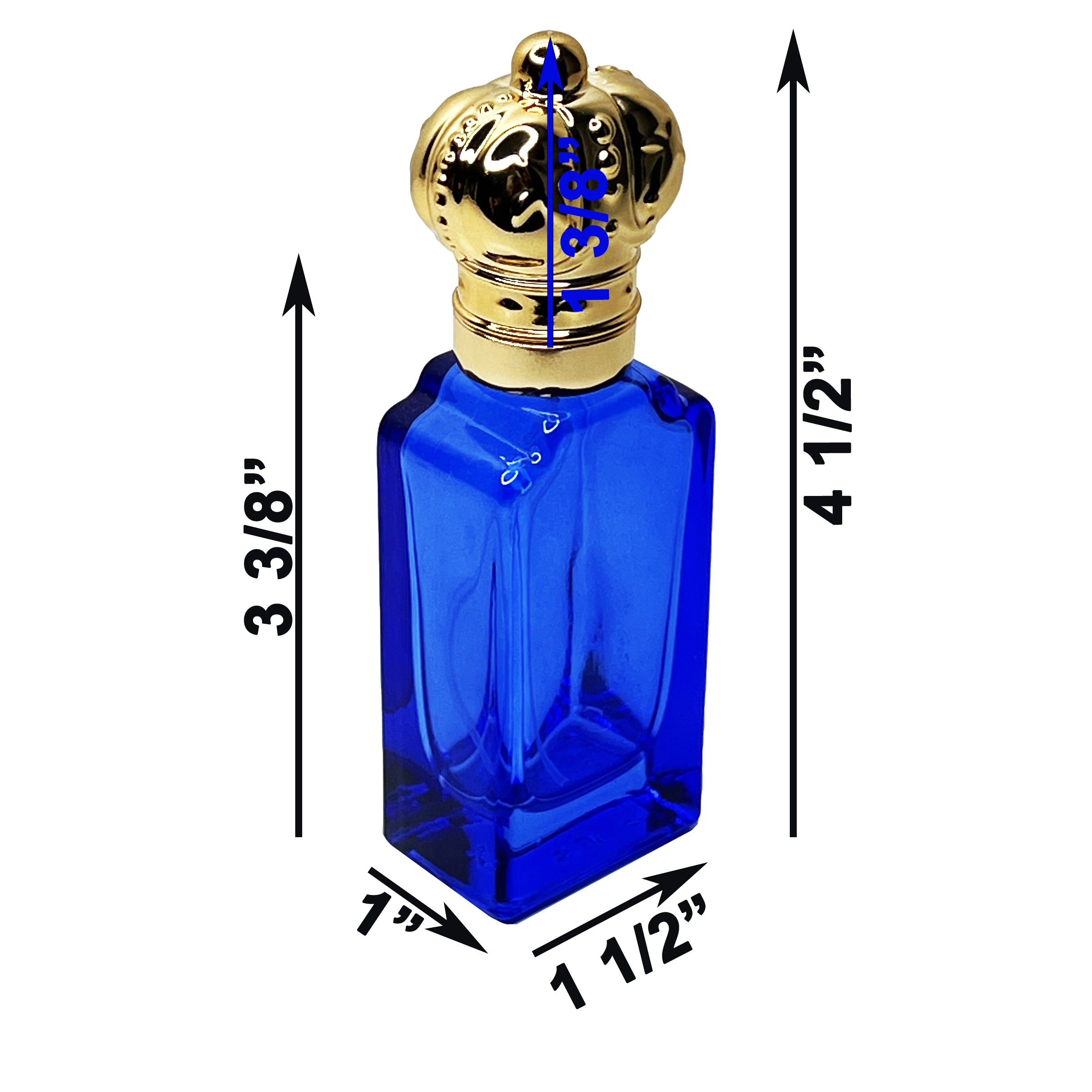 30ml 1oz golden crown lids colored glass perfume spray bottles