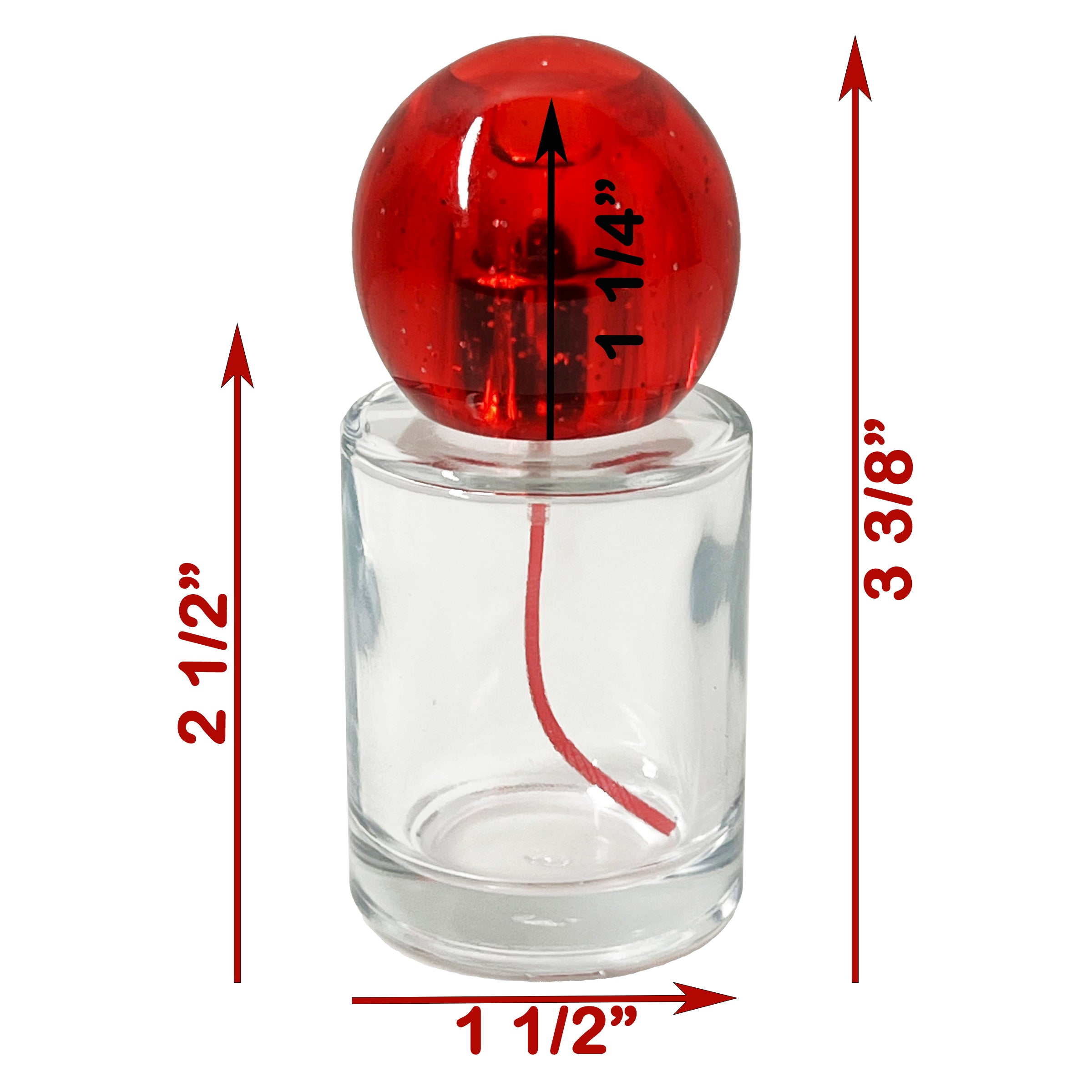 30ml 1oz cylinder colored sphere lids glass spray bottles