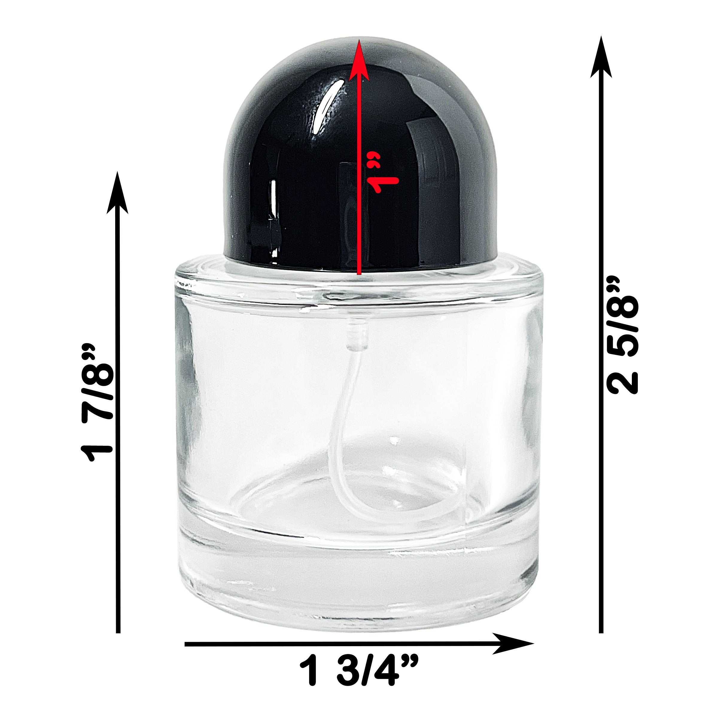 30ml 1oz round 3 colors half cap gold silver black glass spray bottles