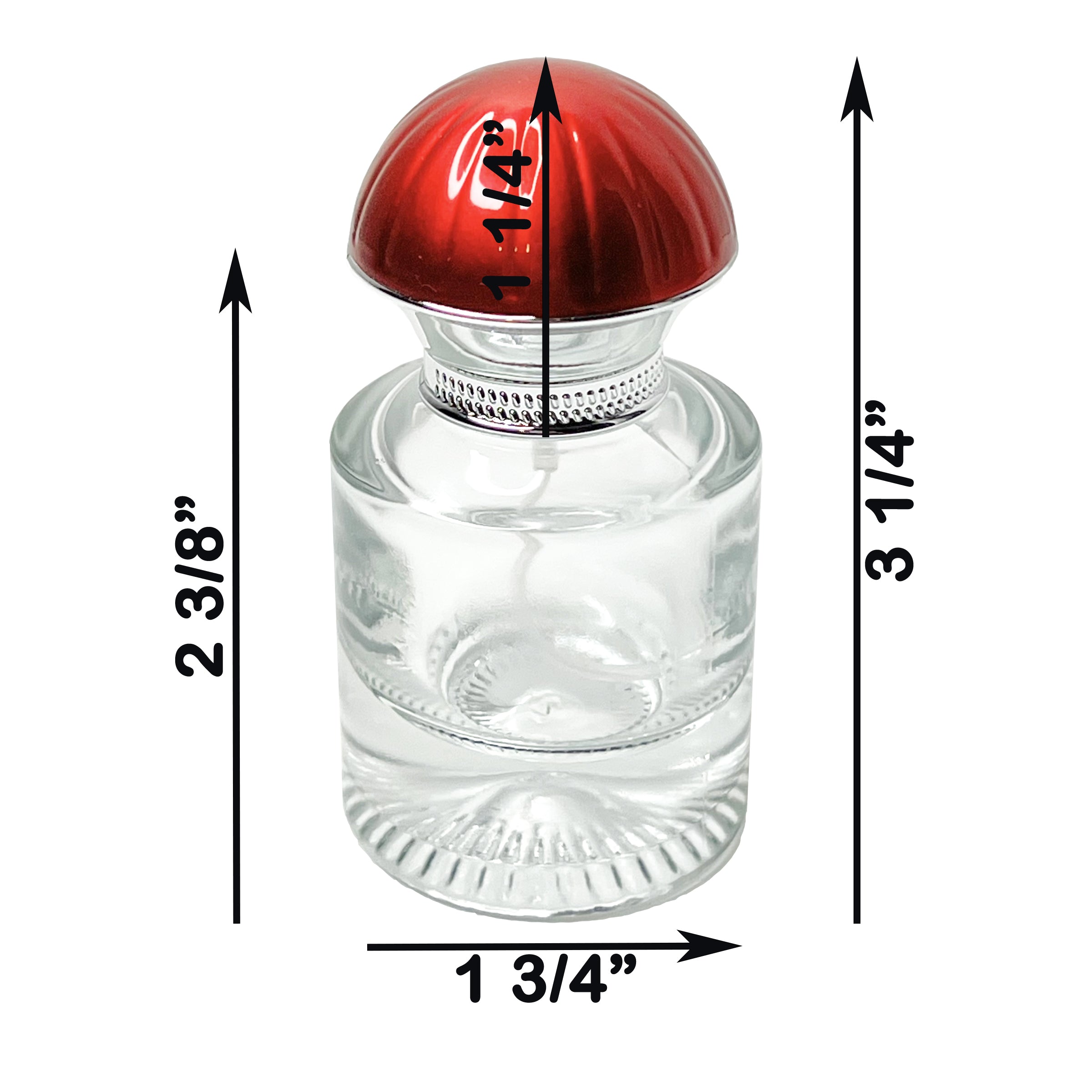 30ml 1oz heavy round clear glass spray bottles umbrella lids