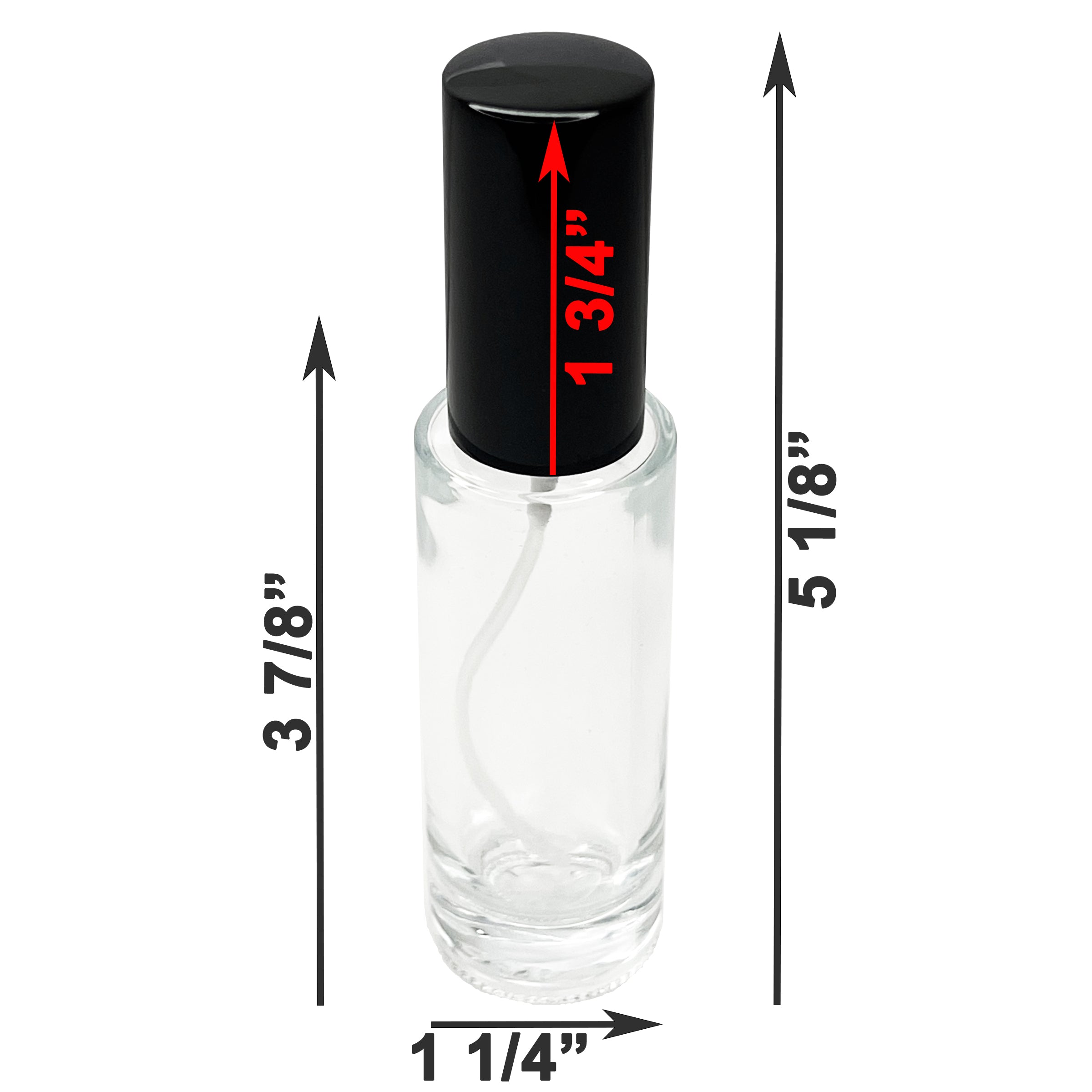 30ml 1oz thick glass cylinder perfume bottles 18mm sprayer