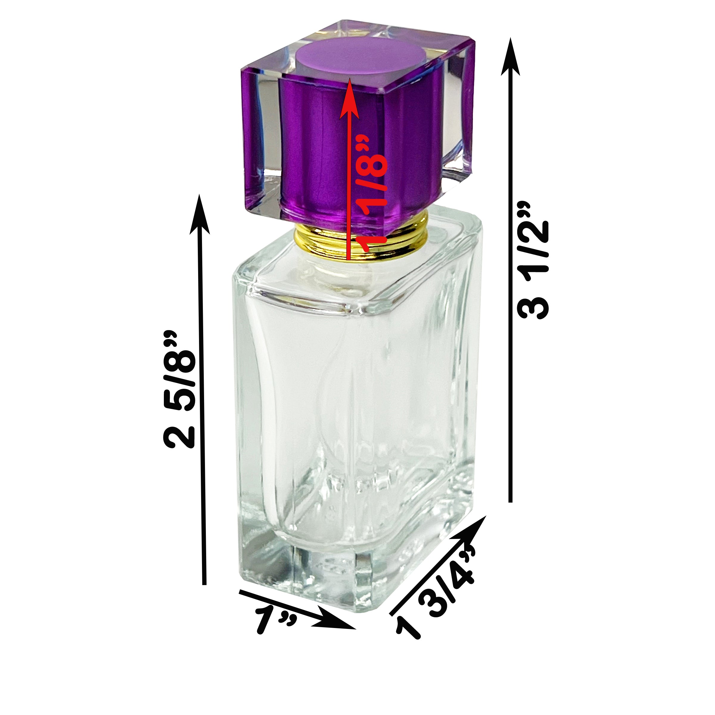 30ml 1oz clear square 6 colors perfume glass spray bottles