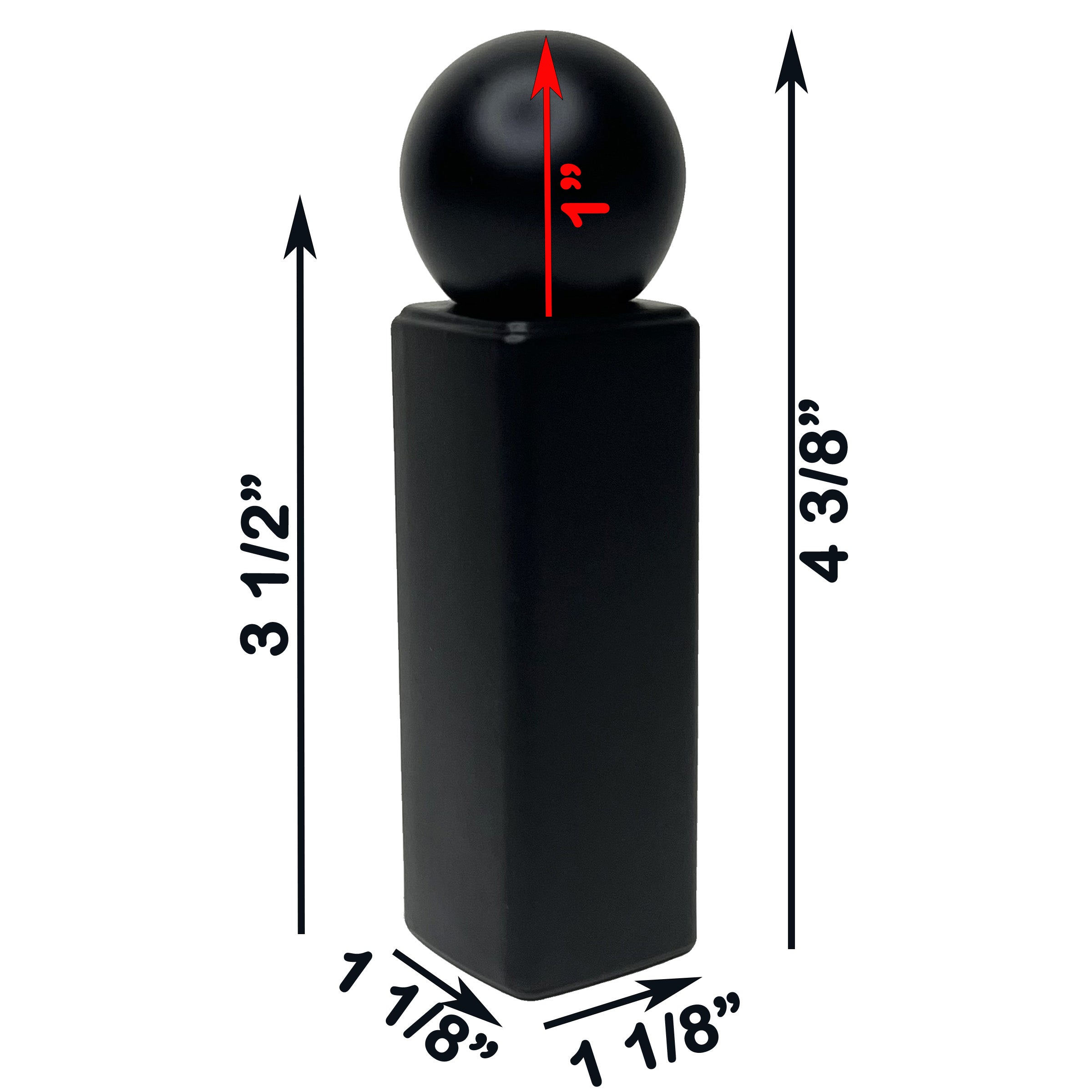 30ml 1oz all black matte thick glass tall square perfume spray bottles