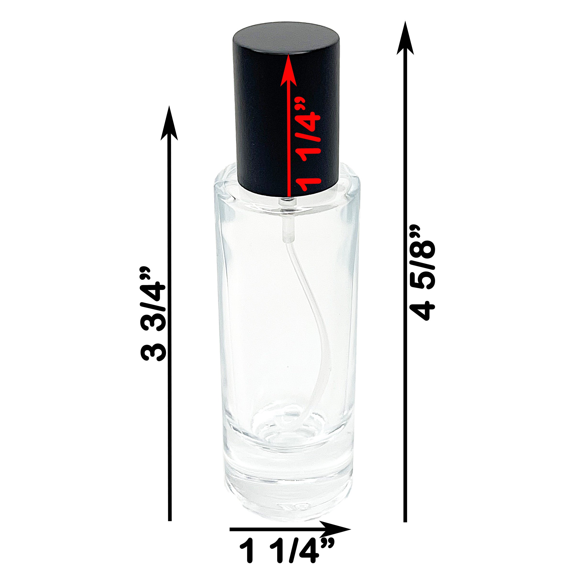 30ml 1 oz thick glass cylinder perfume bottles 15mm matte sprayers