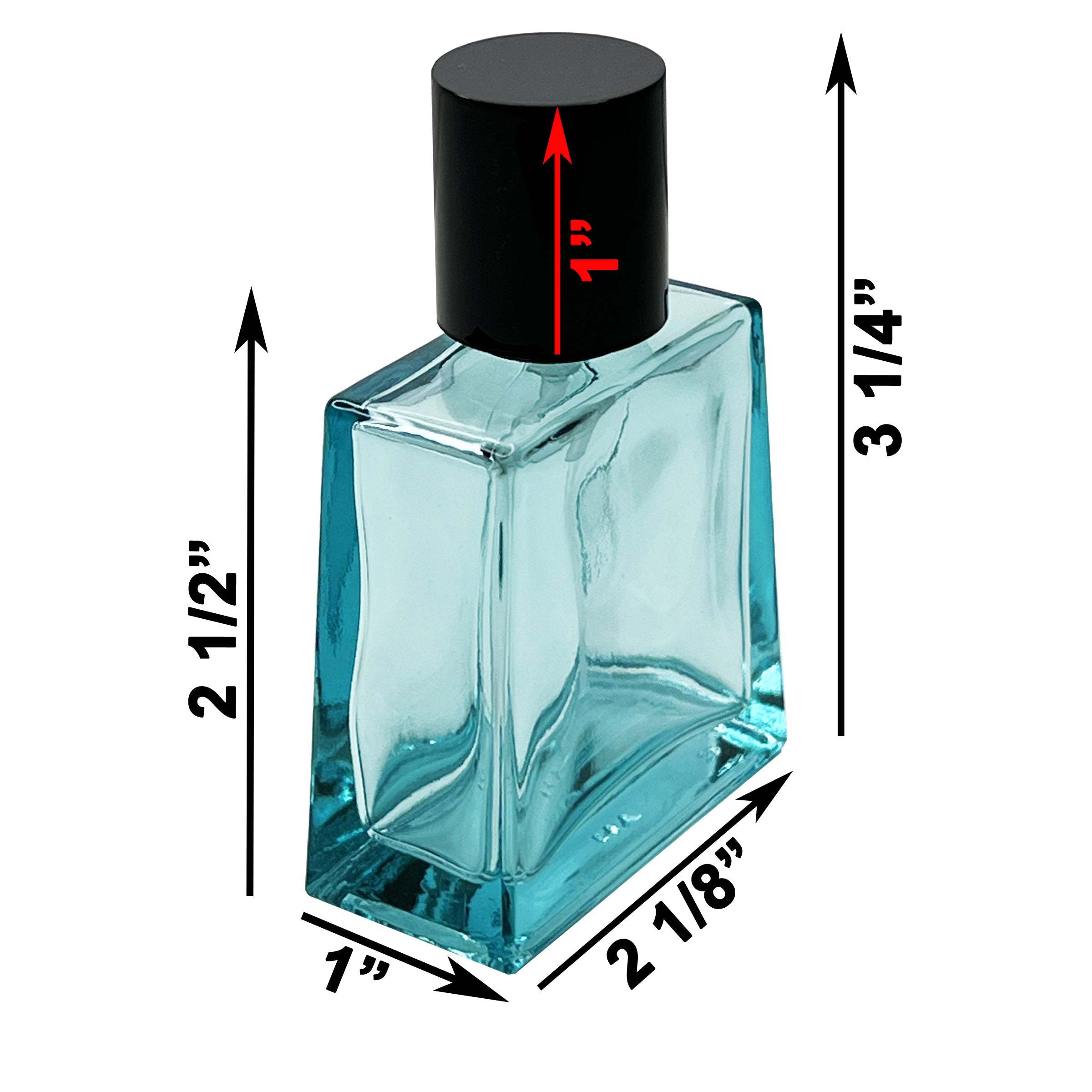 30ml 1oz colored glass trapezoid perfume spray bottles