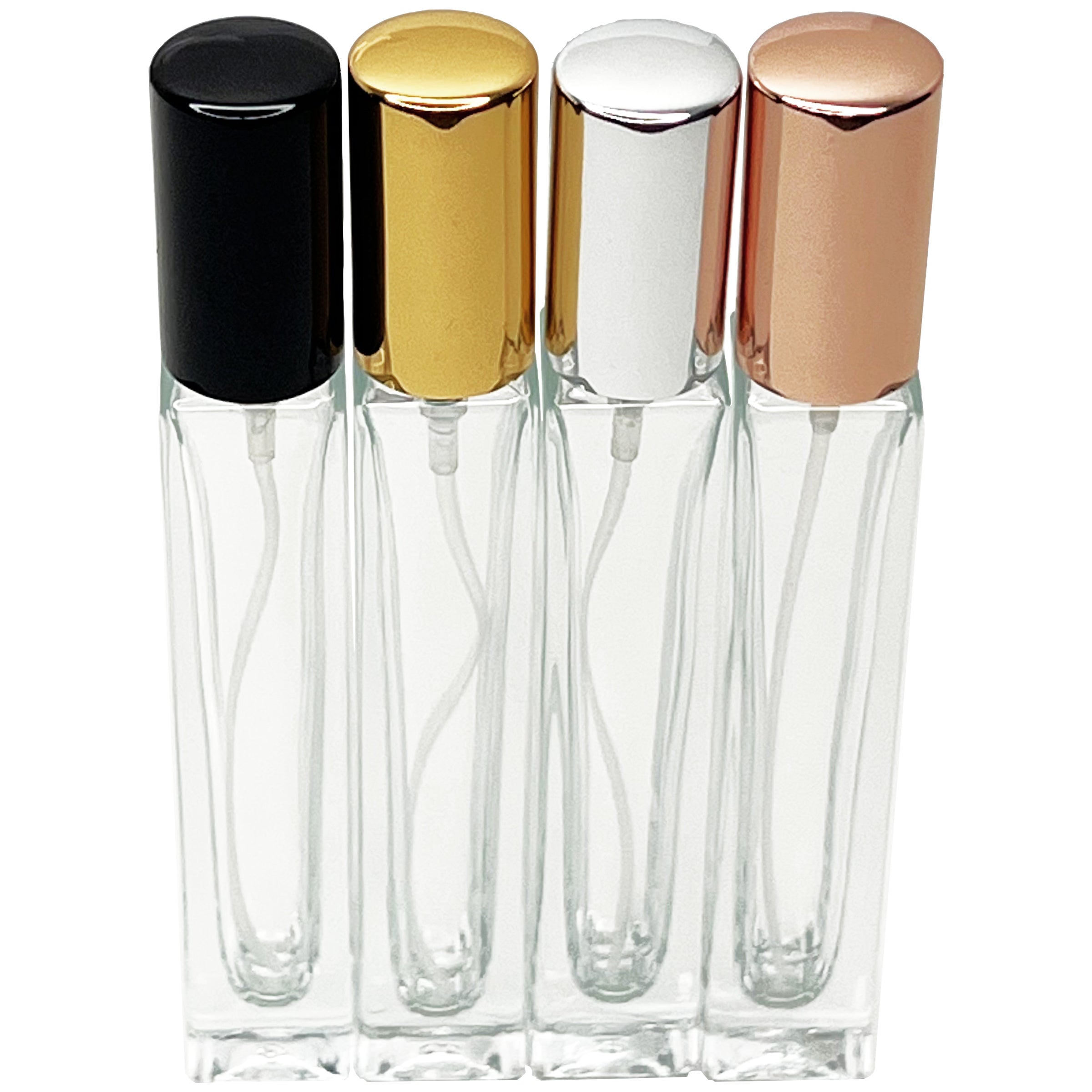 10ml 0.33oz Square Glass Spray Bottle Aluminum Atomizer