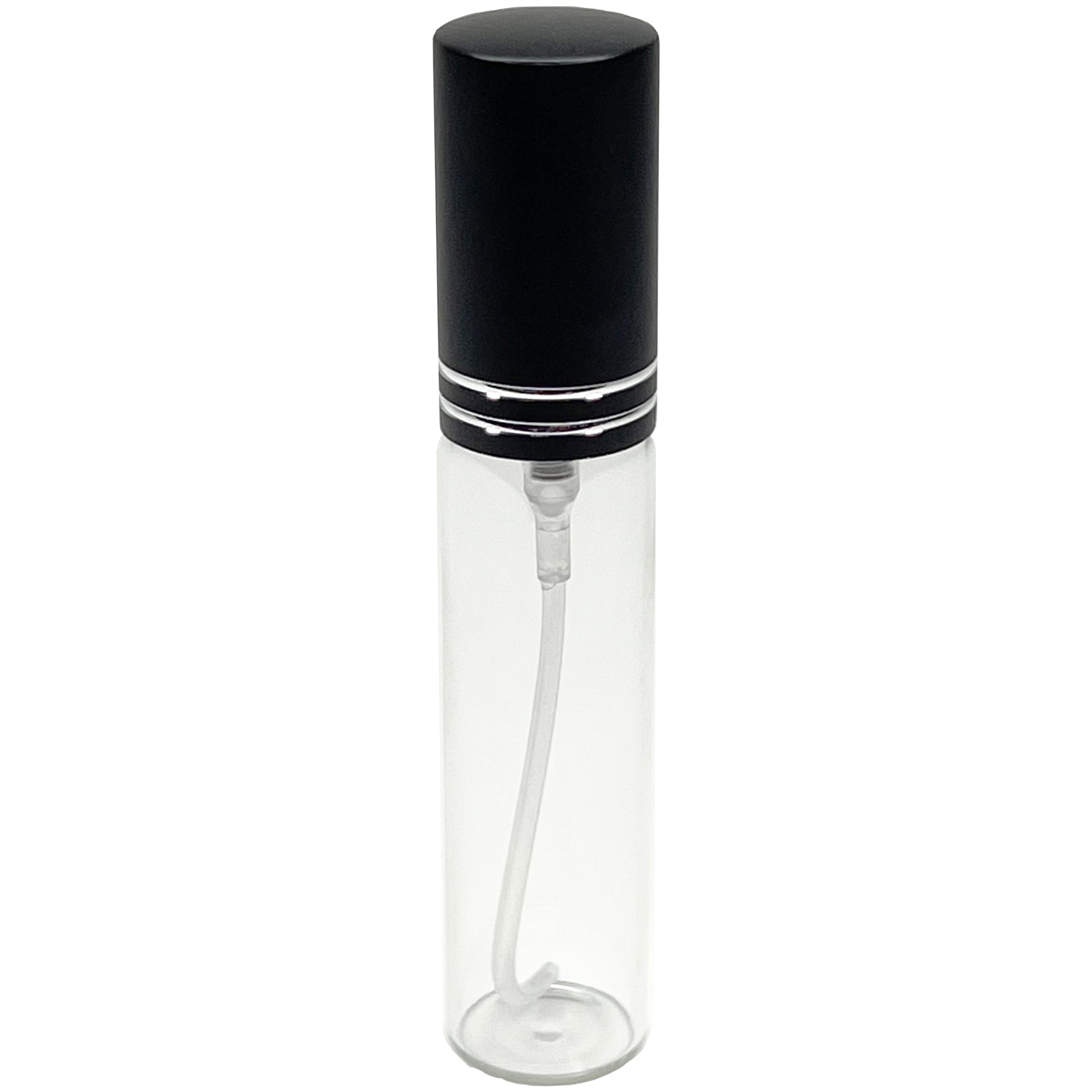 10ml 0.33oz matte black line cap glass perfume bottles