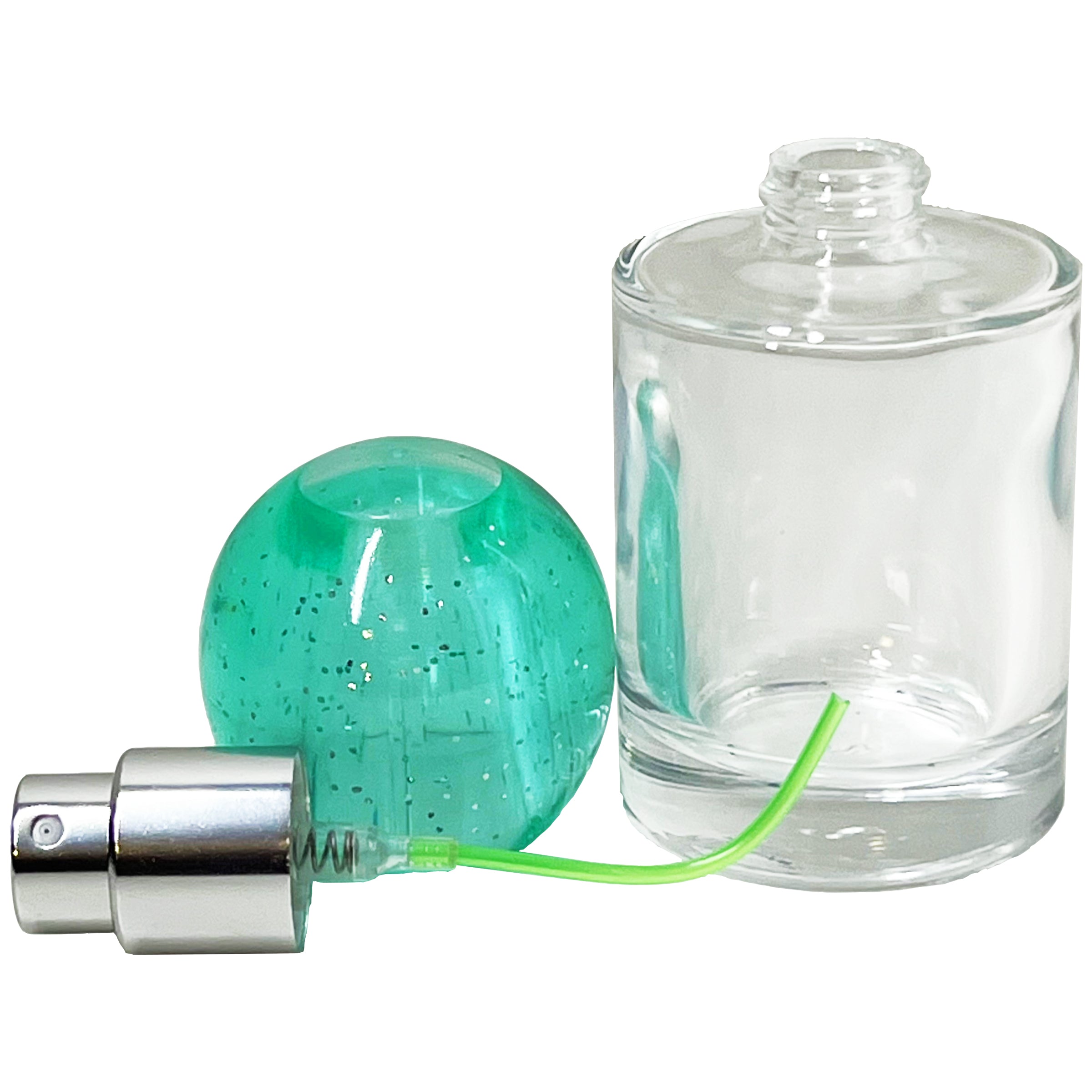 30ml 1oz cylinder colored sphere lids glass spray bottles