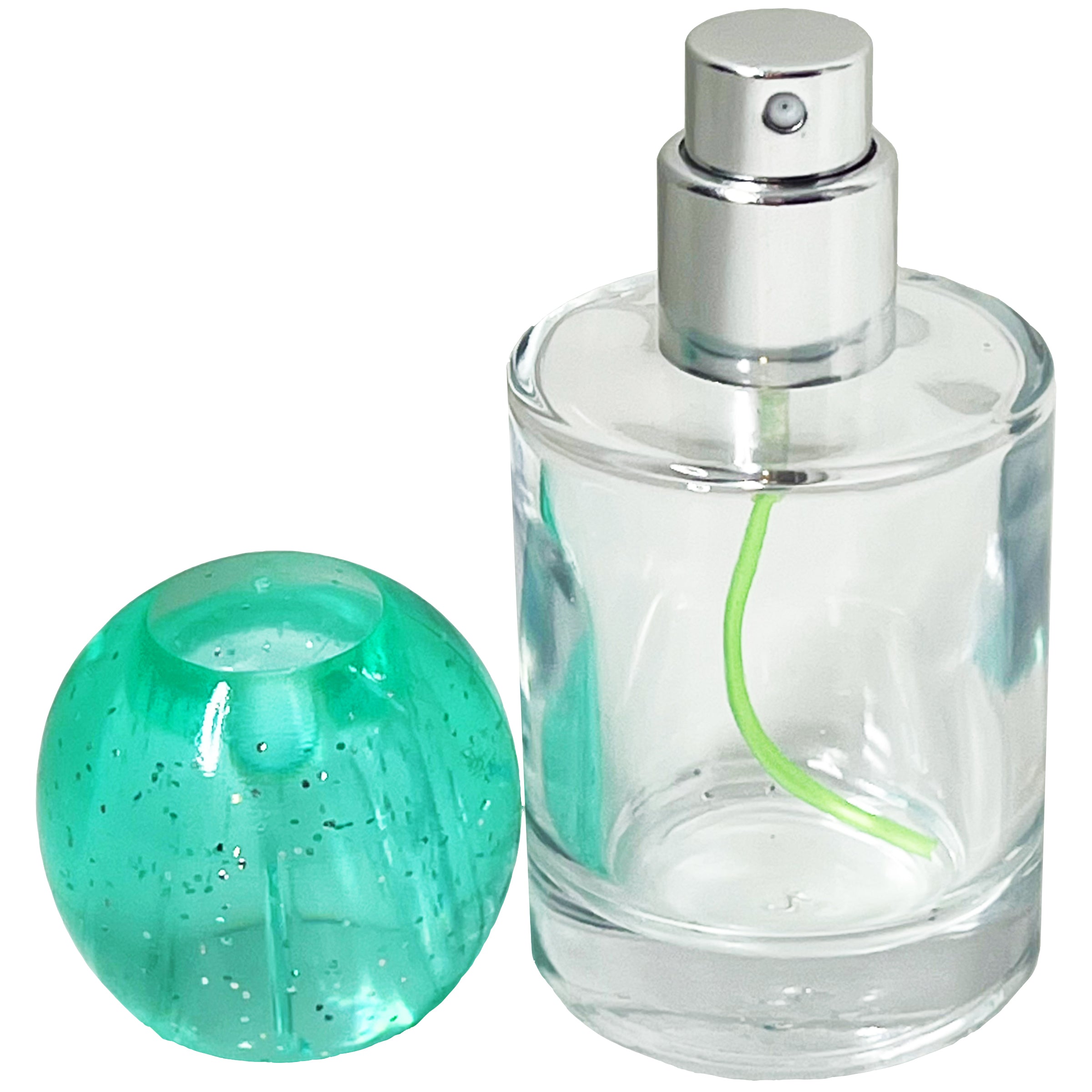 30ml 1oz cylinder colored sphere lids glass spray bottles