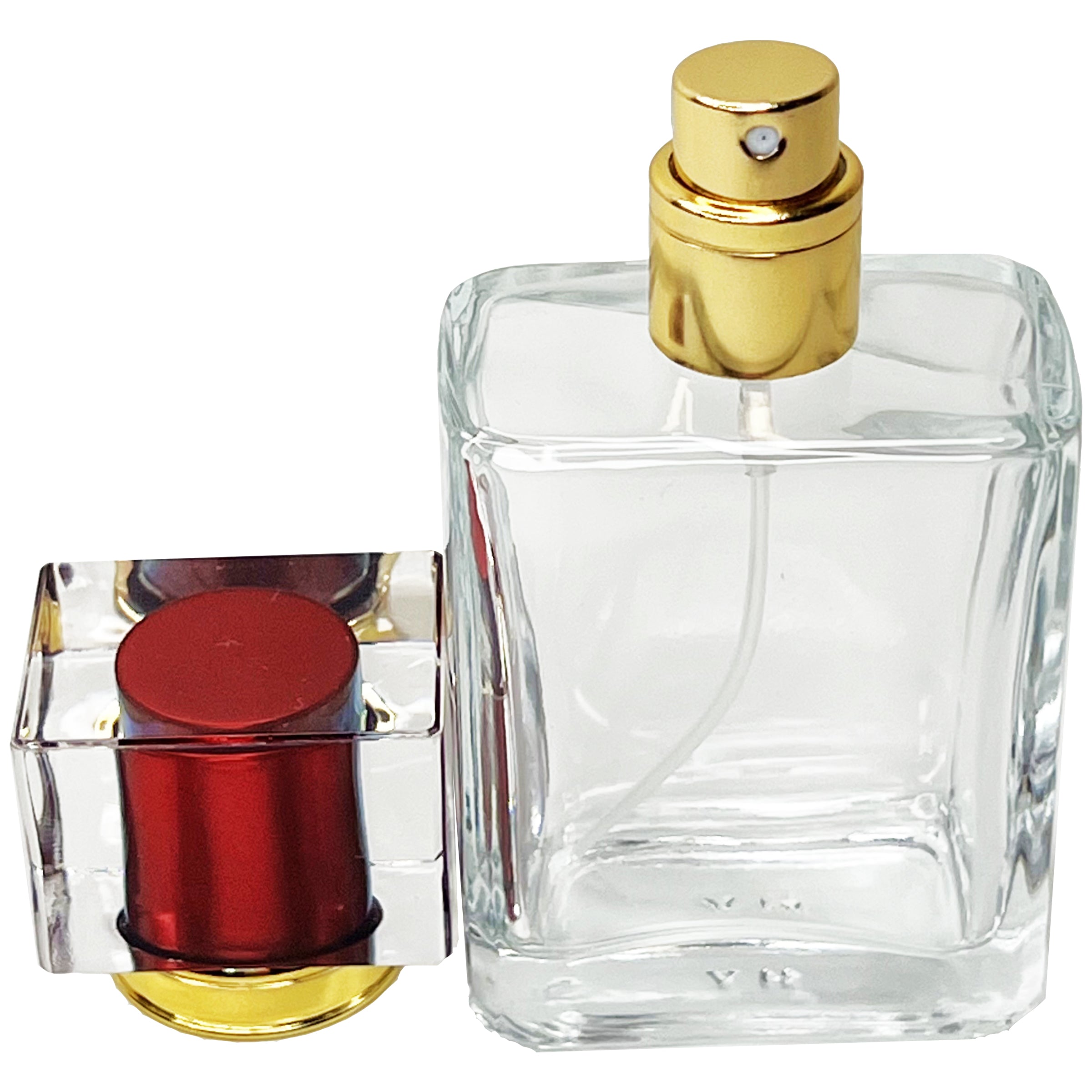 50ml 1.7oz clear square 6 colors perfume glass spray bottles