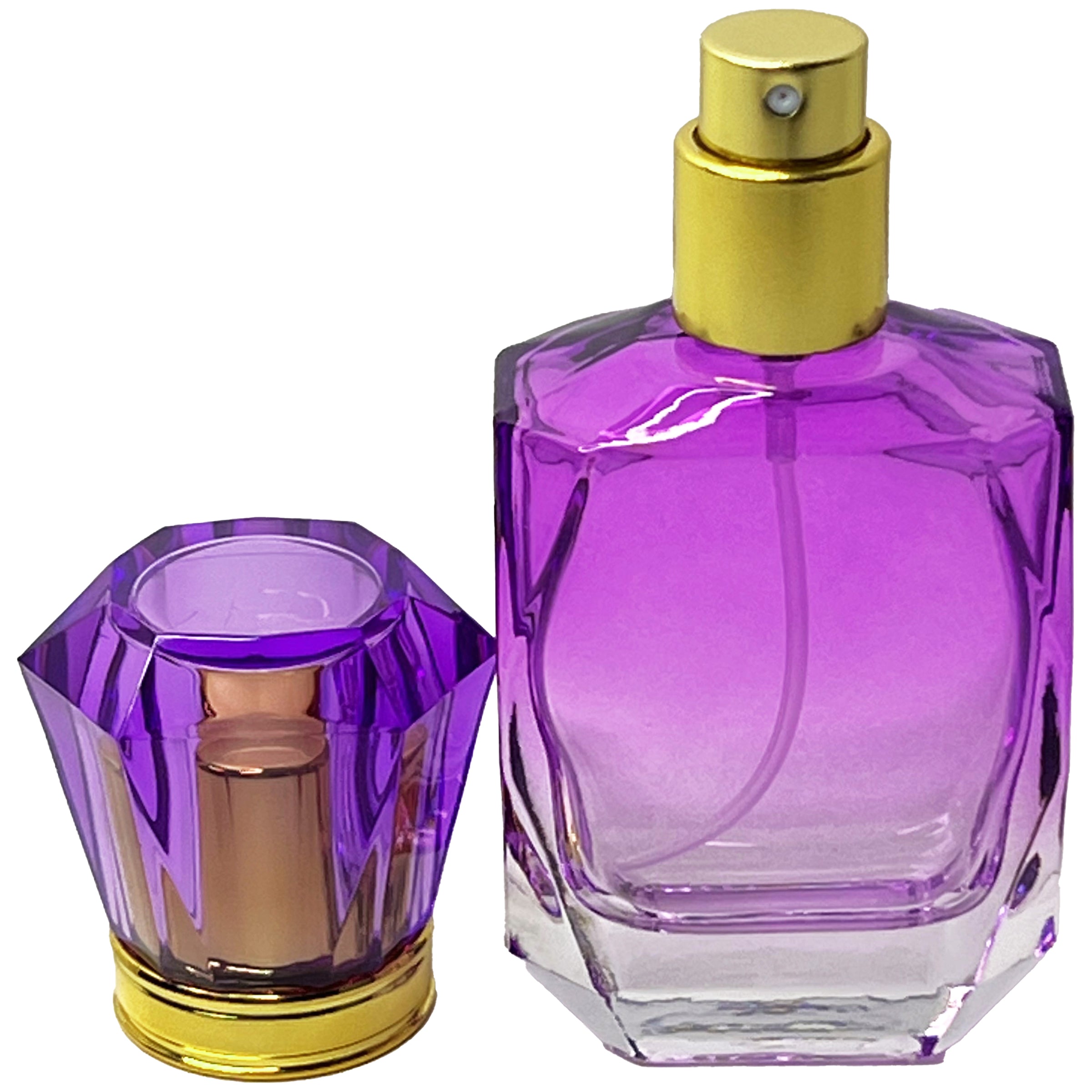 40ml 1.3oz vintage gradient colored glass diamond perfume spray bottles