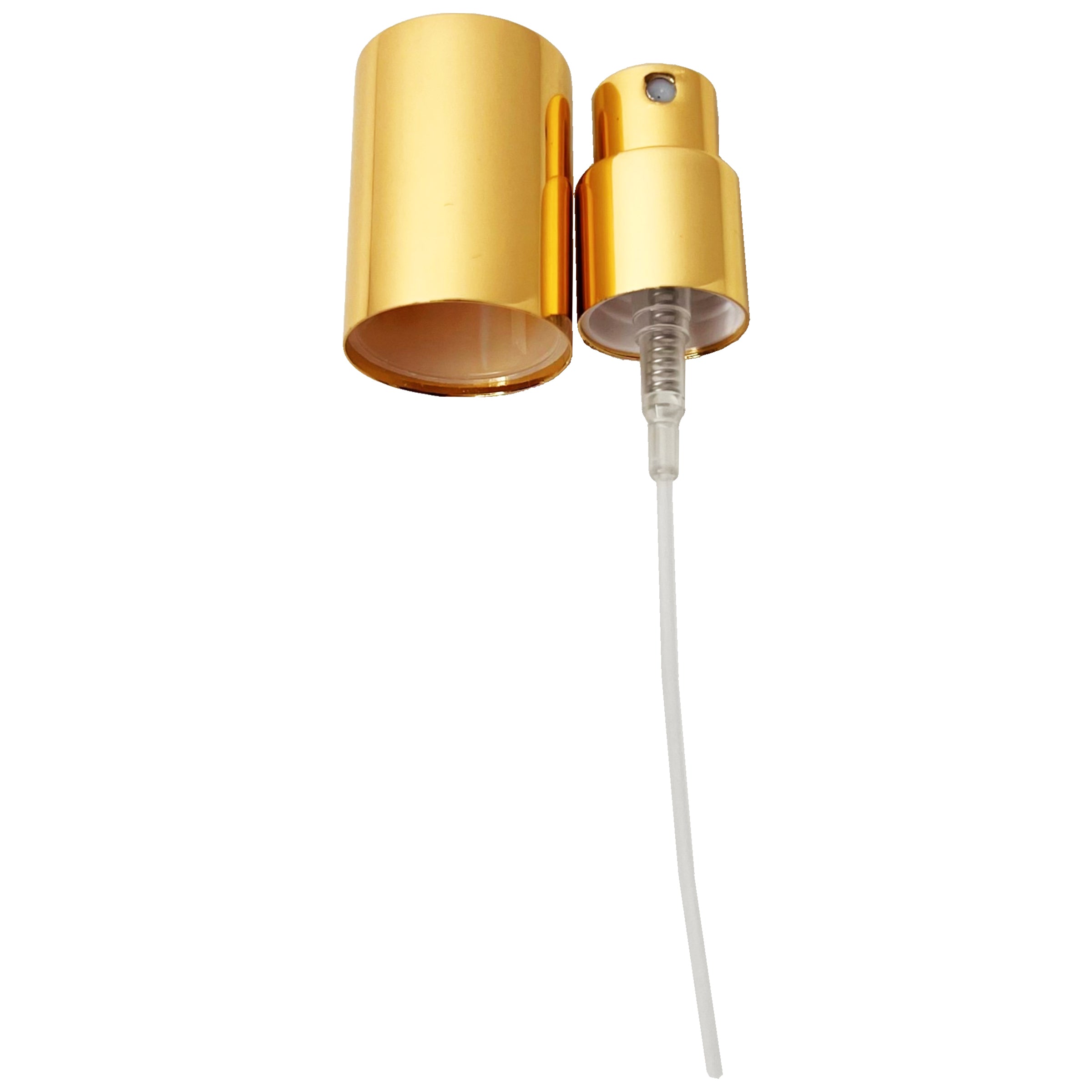 15/410 high quality shiny aluminum fine mist screw on sprayers and lids